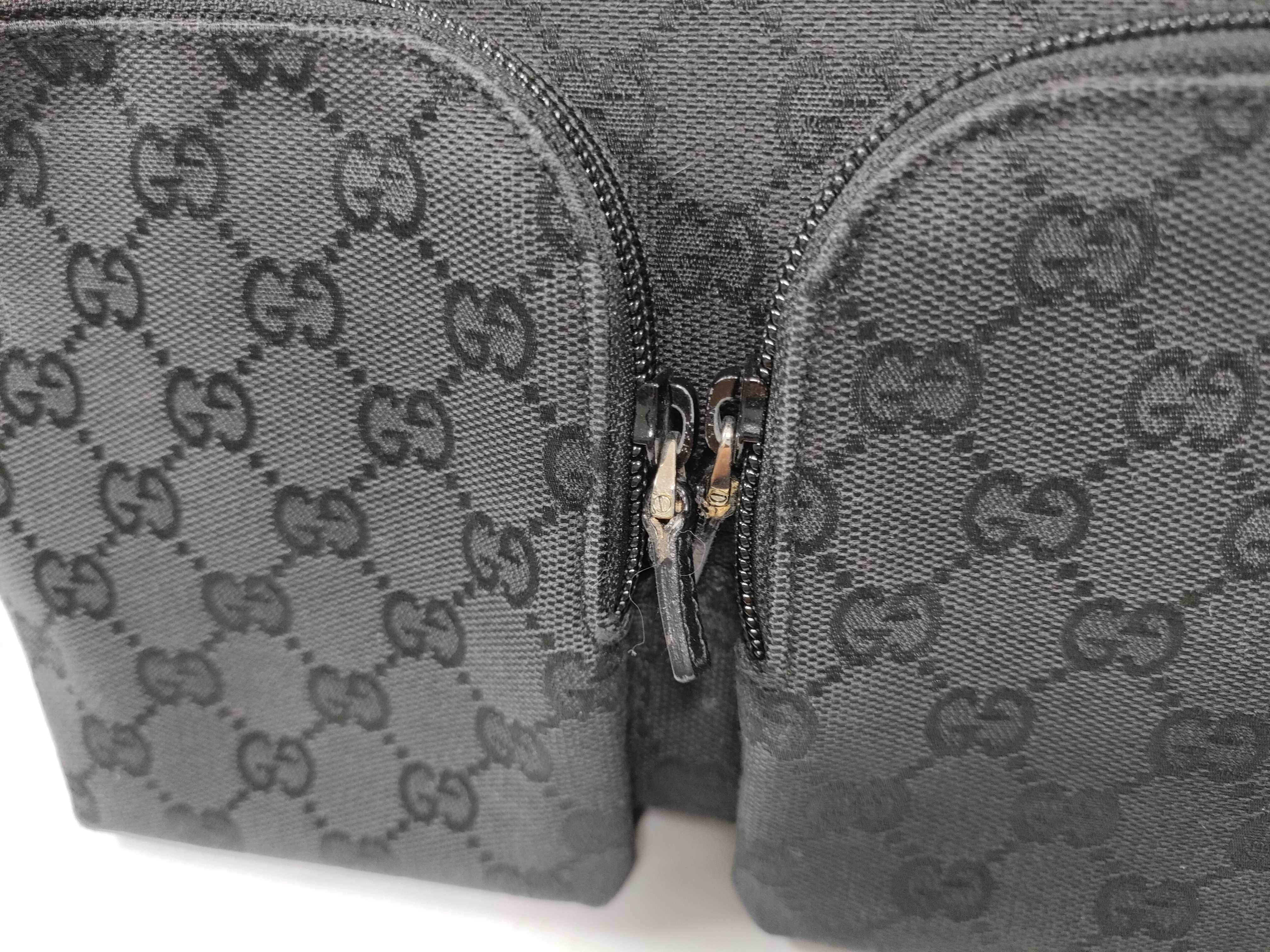 GG Canvas Handbag with Front Pocket, Black Tote Bag — view 9