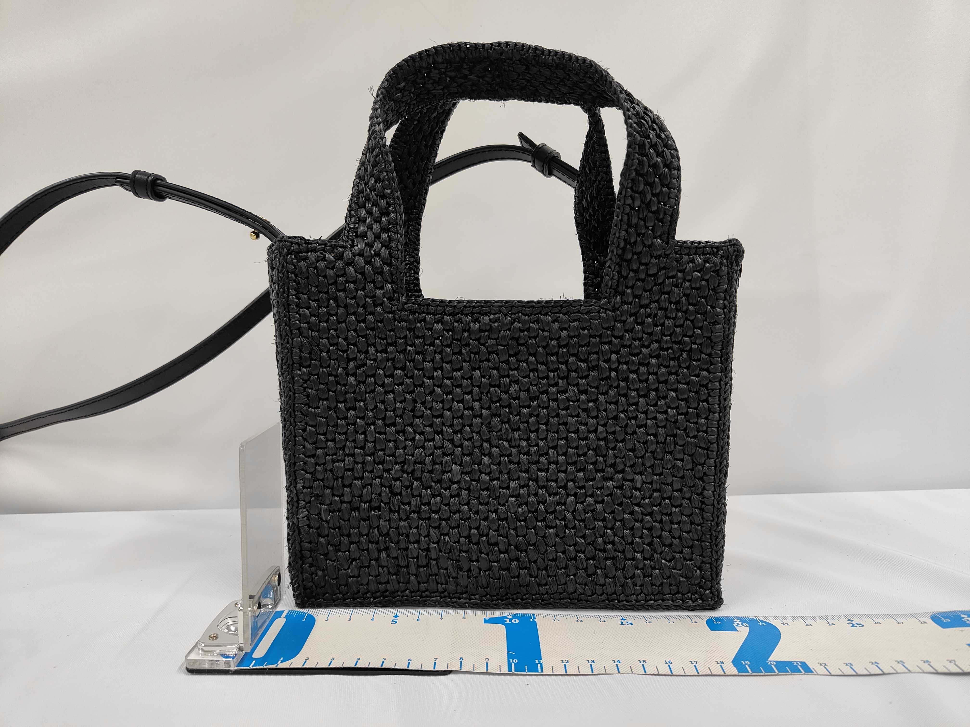 Font Handbag 2-Way Raffia Black - Handbag — view 2