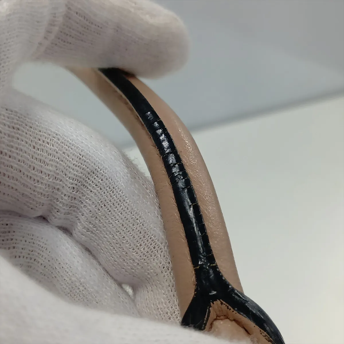 Saffiano Leather 2-Way Handbag, Beige — view 14