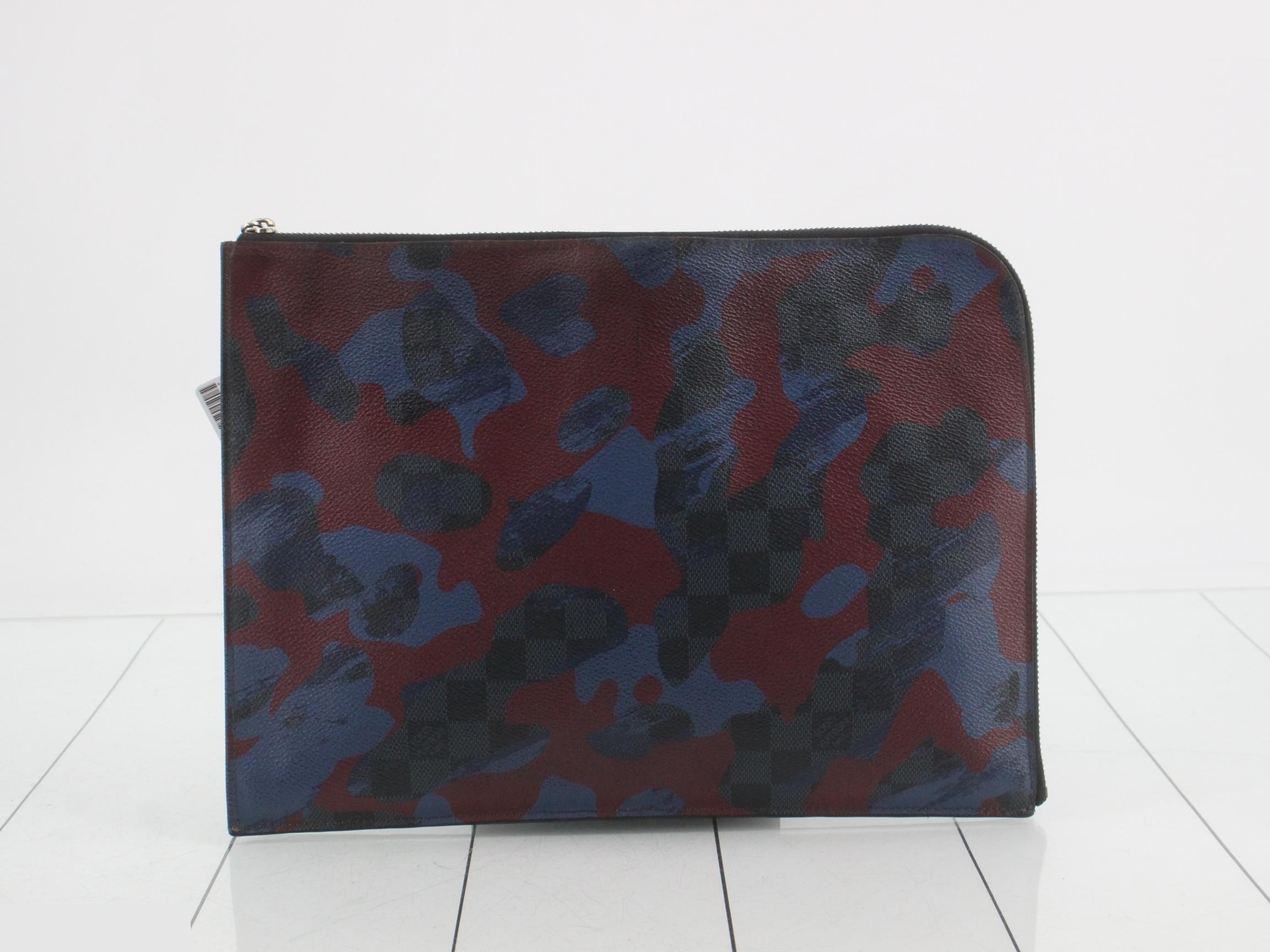 Damier Cobalt Pochette Jour GM Camouflage Clutch Bag