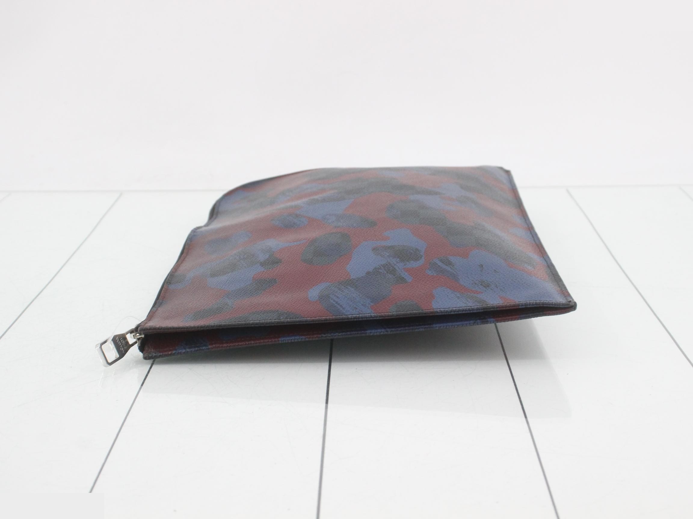 Damier Cobalt Pochette Jour GM Camouflage Clutch Bag — view 4