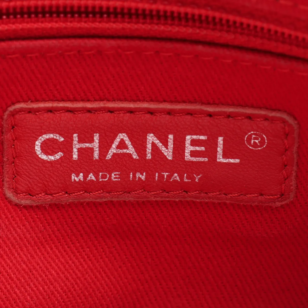 French Riviera Lambskin Single Flap Double Chain Bag, Perforated Red, Silver Hardware, 17422081, Serial Number 17 — view 9