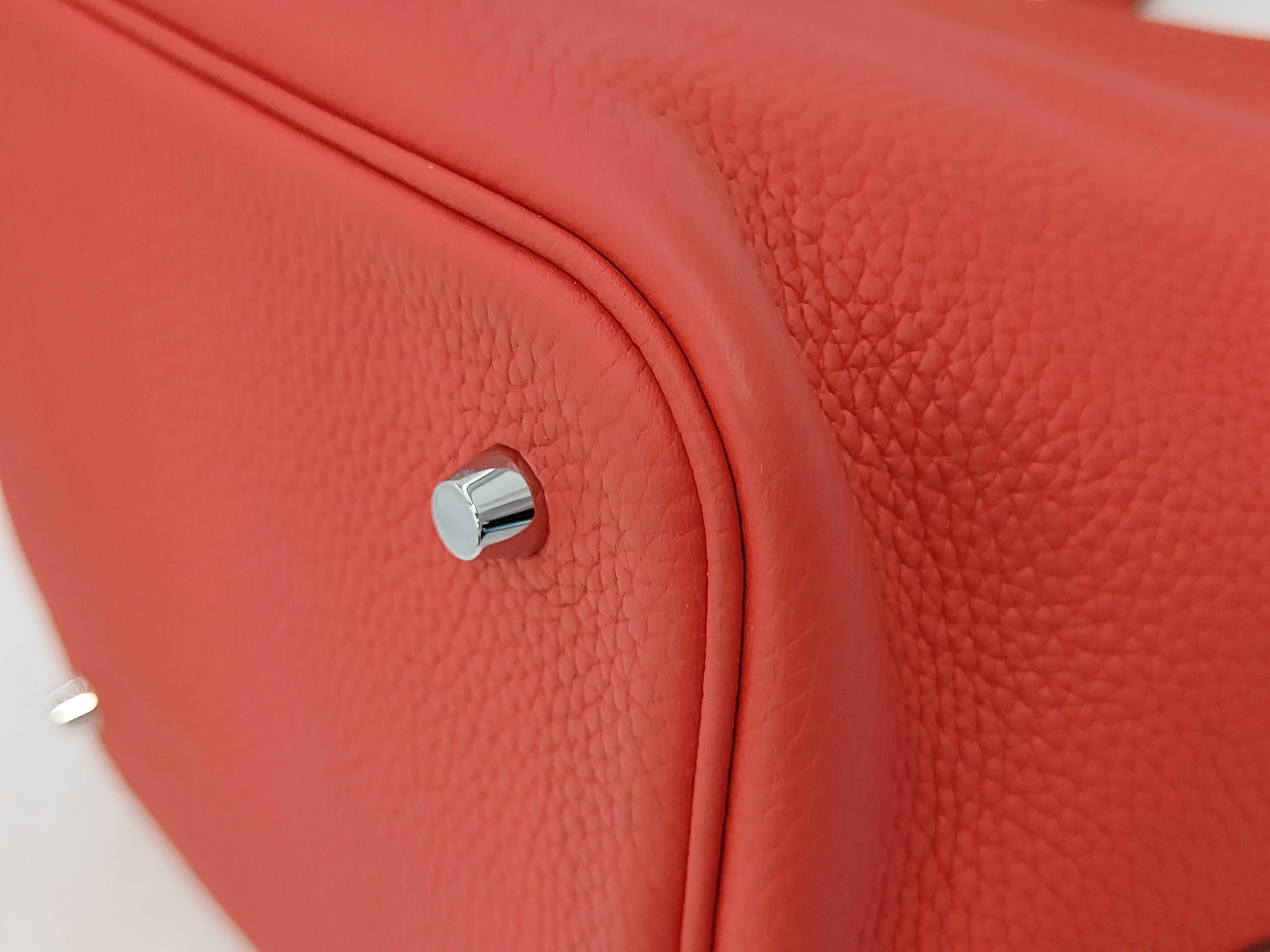 Picotin Lock MM Red X Stamp Handbag — view 4