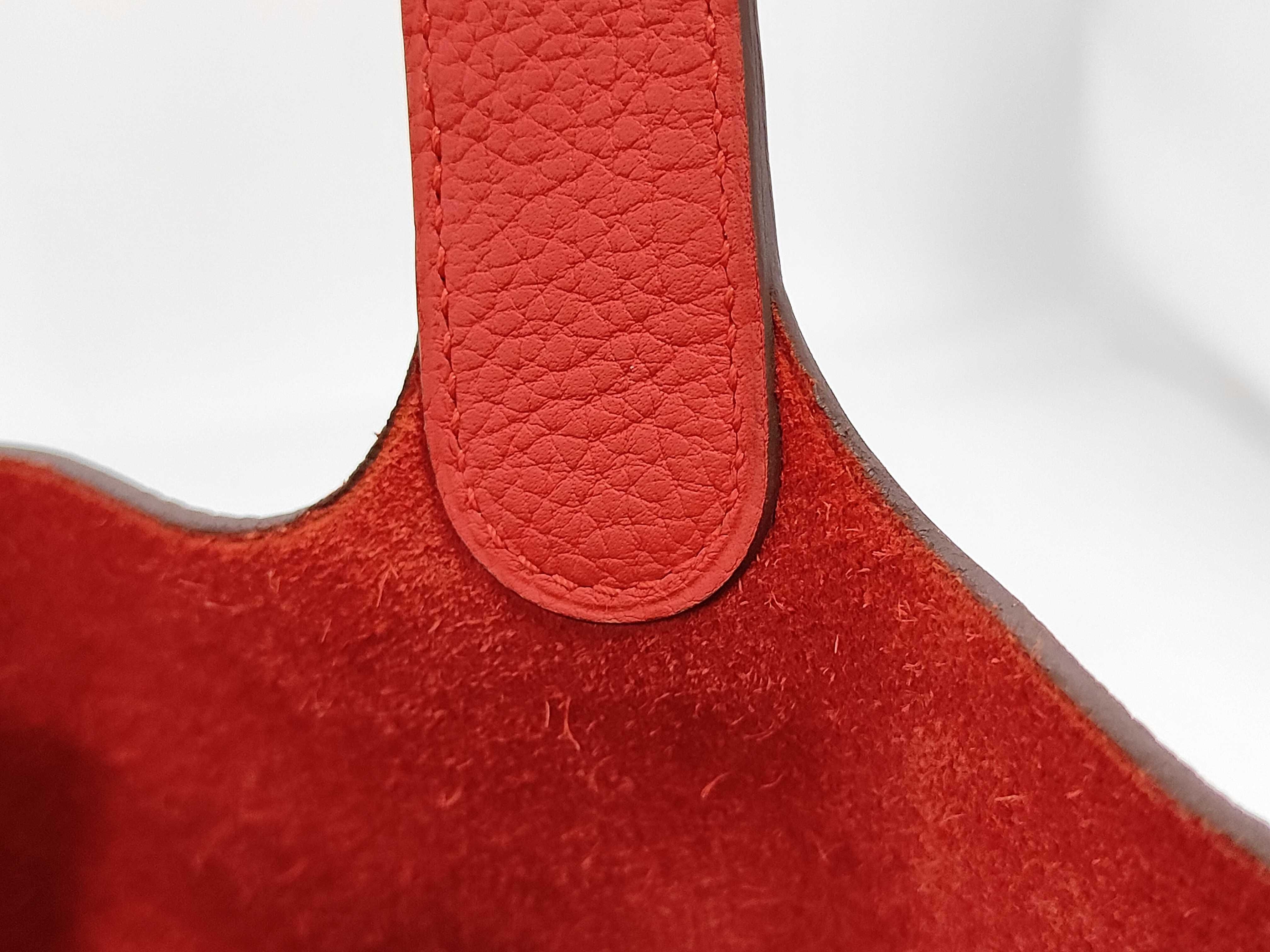 Picotin Lock MM Red X Stamp Handbag — view 6
