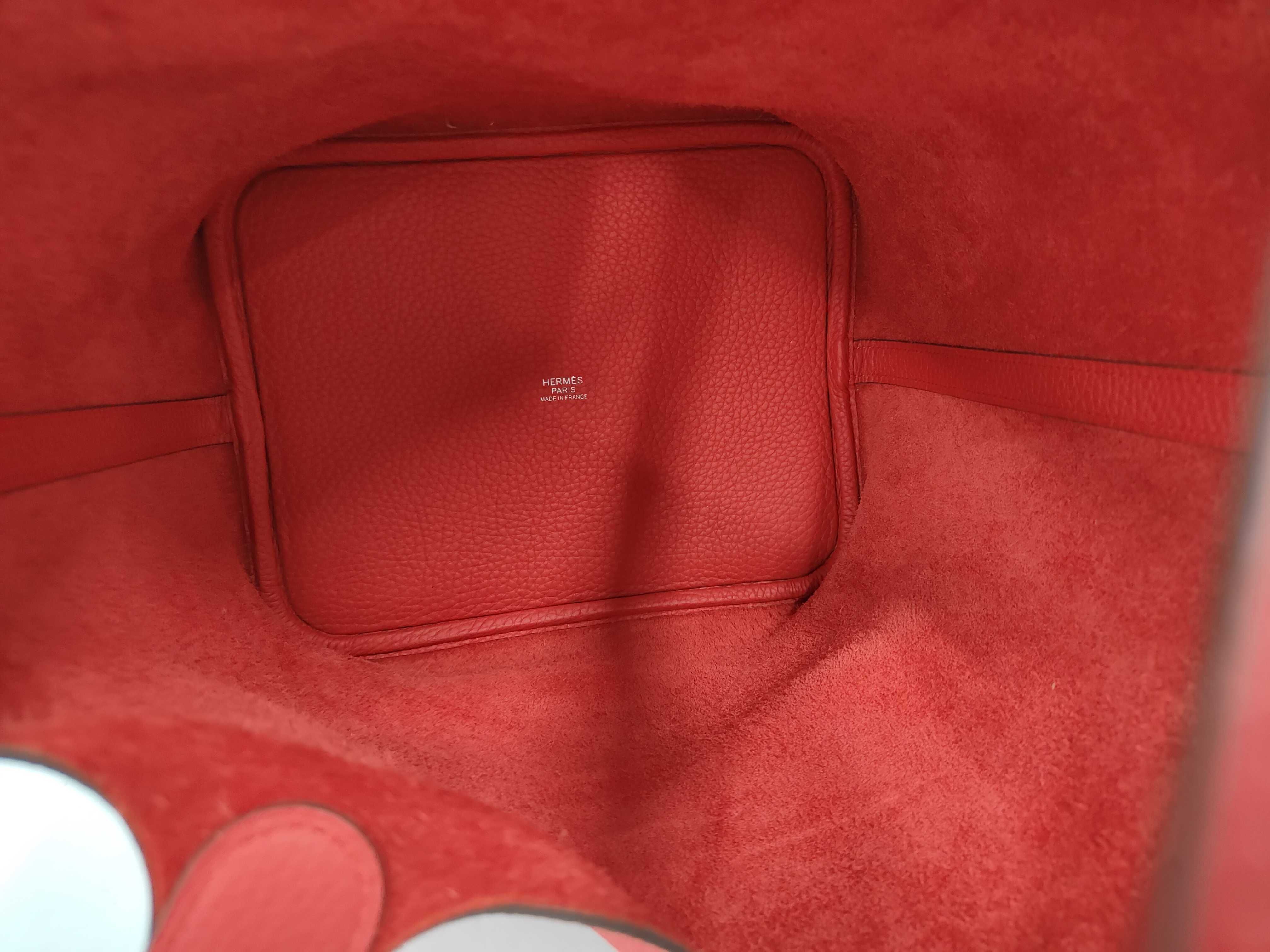 Picotin Lock MM Red X Stamp Handbag — view 7