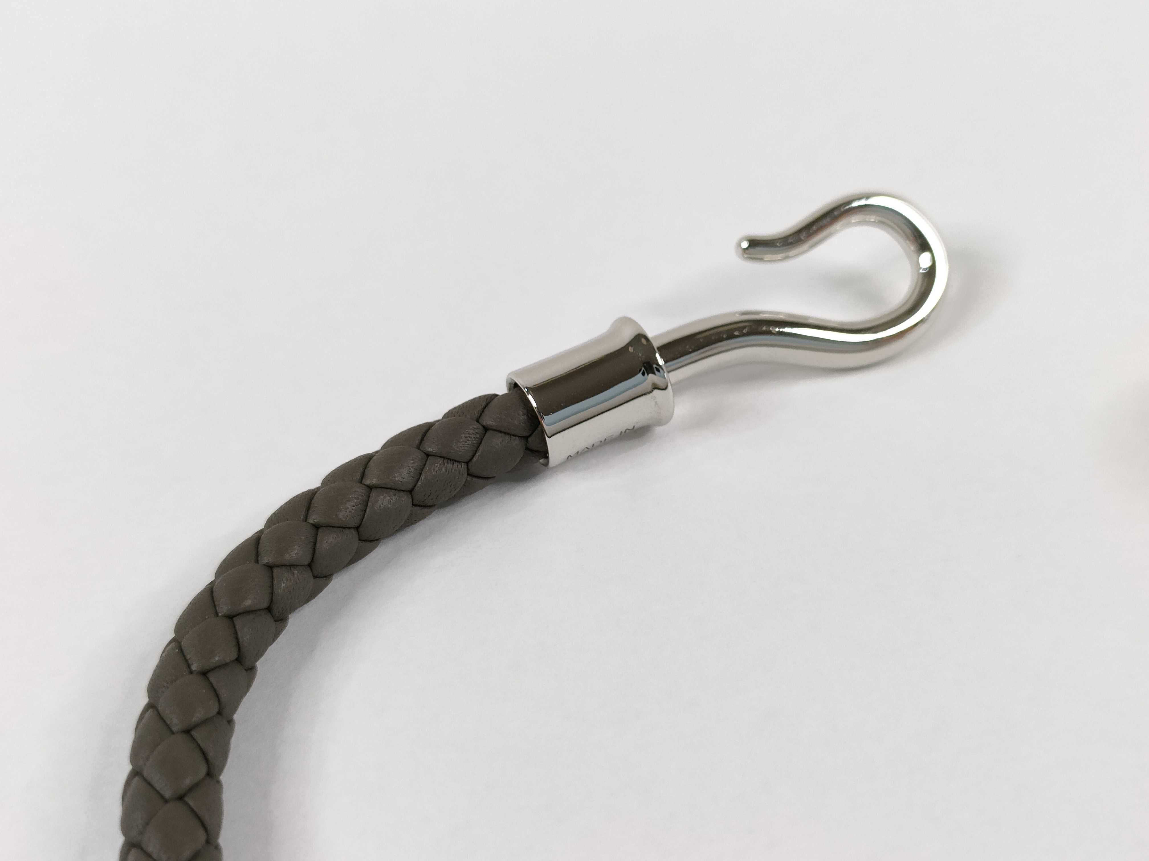 Jumbo Braided Bracelet, Dark Gray x Silver Hardware, Unused, Bracelet/Bangle — view 7