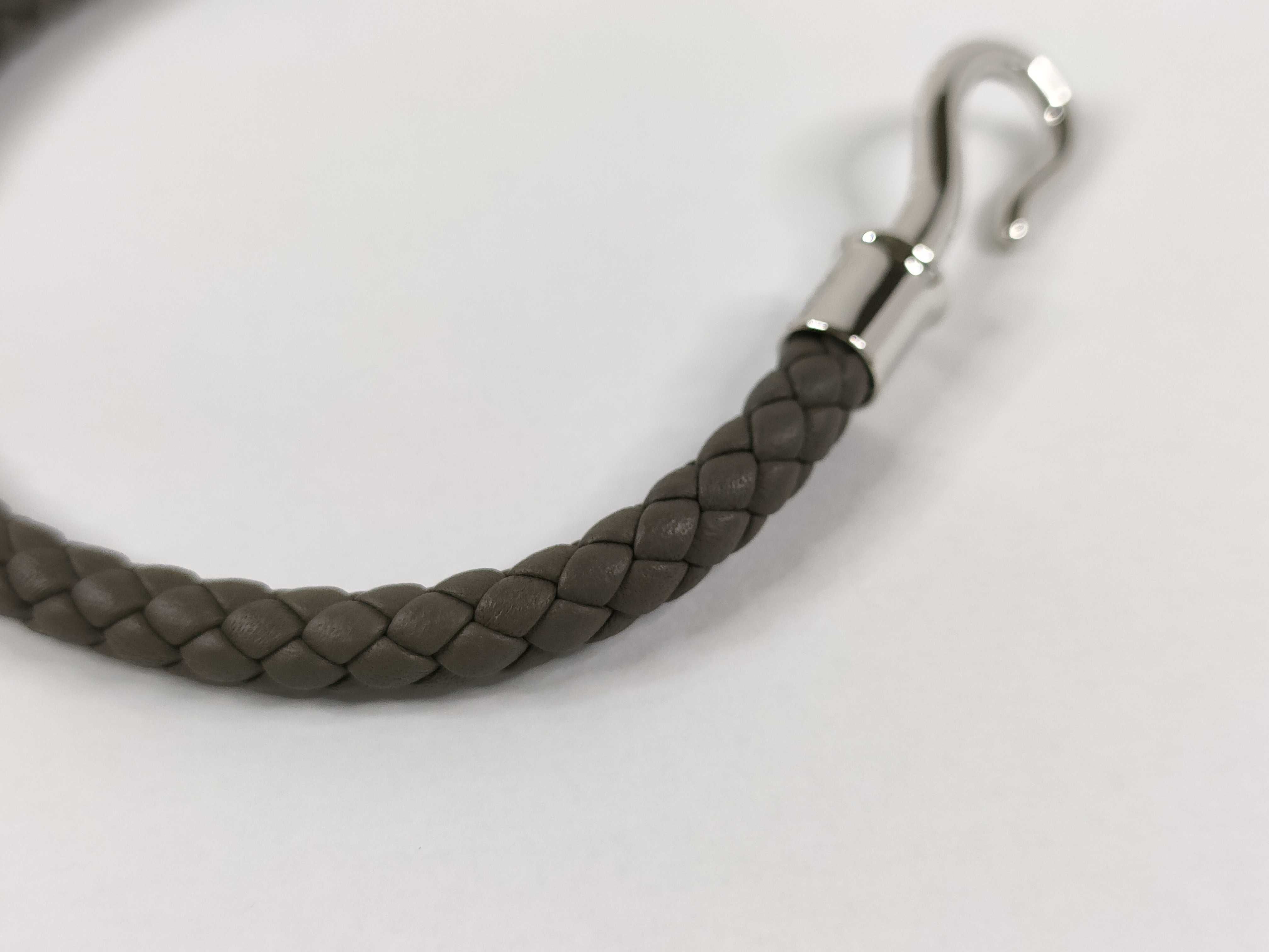 Jumbo Braided Bracelet, Dark Gray x Silver Hardware, Unused, Bracelet/Bangle — view 8