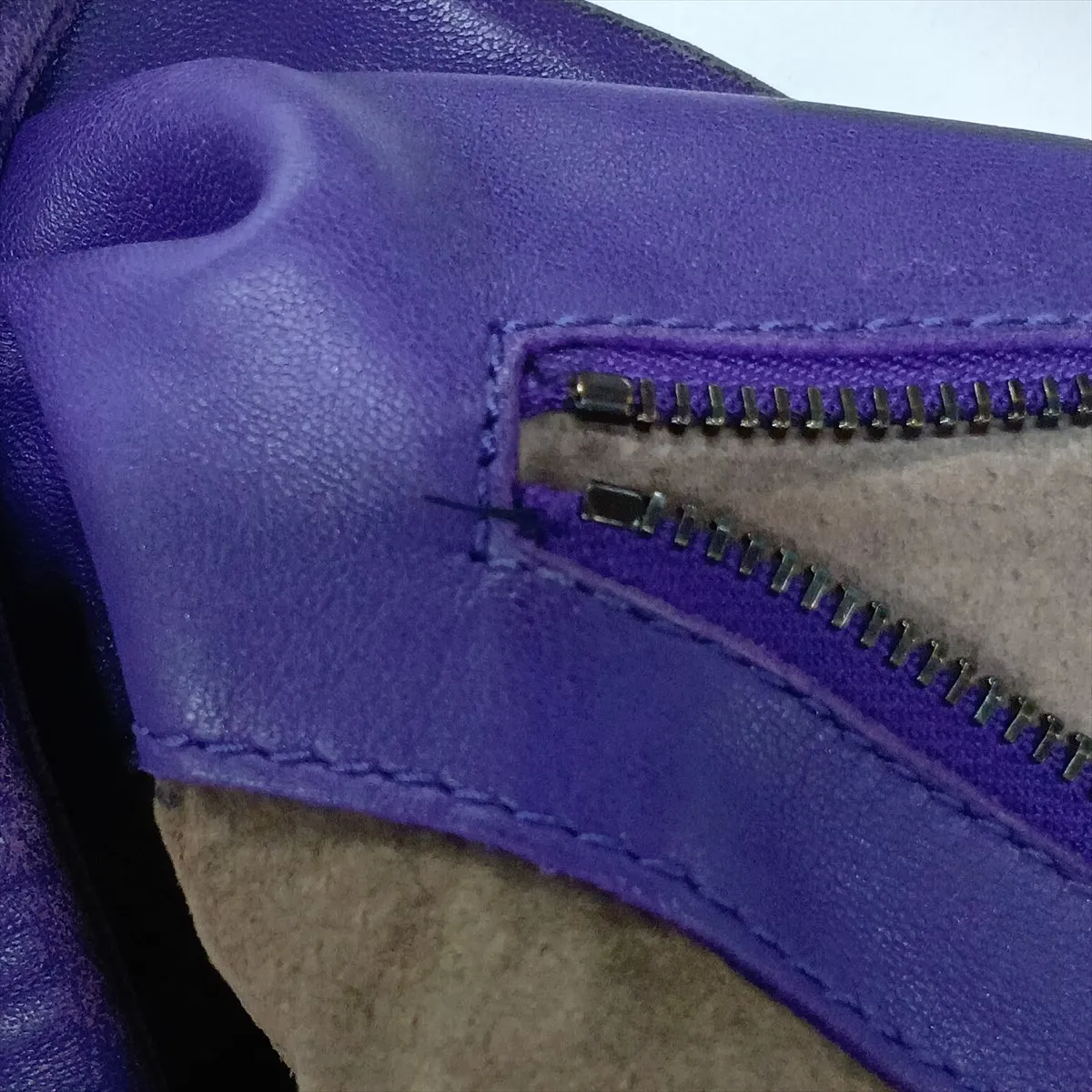Intrecciato Campana Leather Shoulder Bag, Purple, with Mirror — view 14