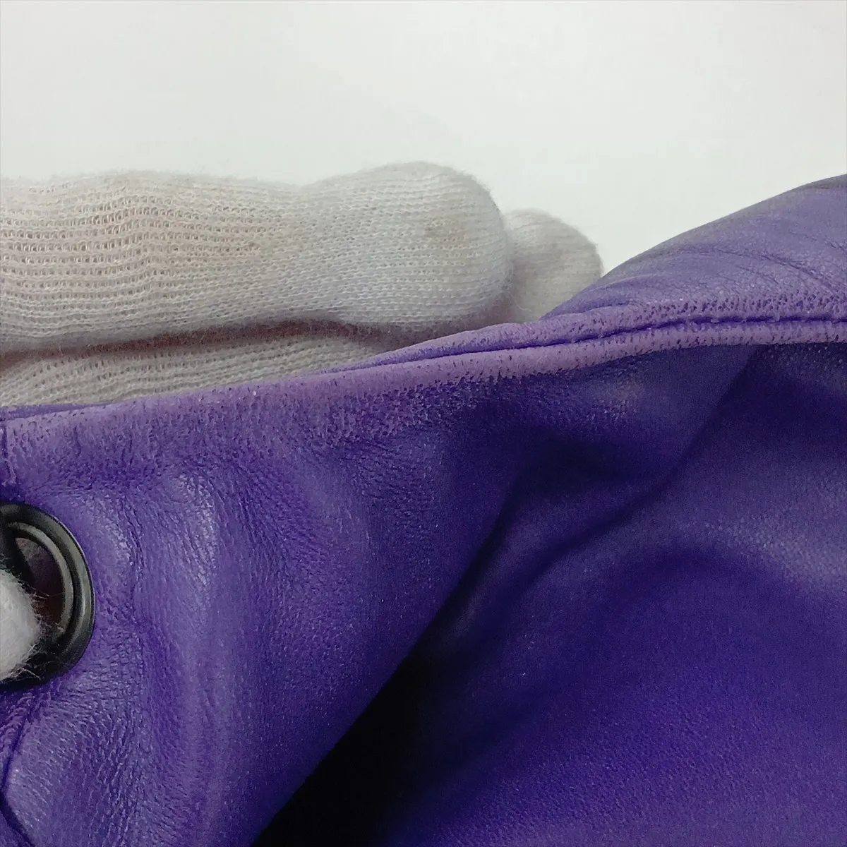 Intrecciato Campana Leather Shoulder Bag, Purple, with Mirror — view 15