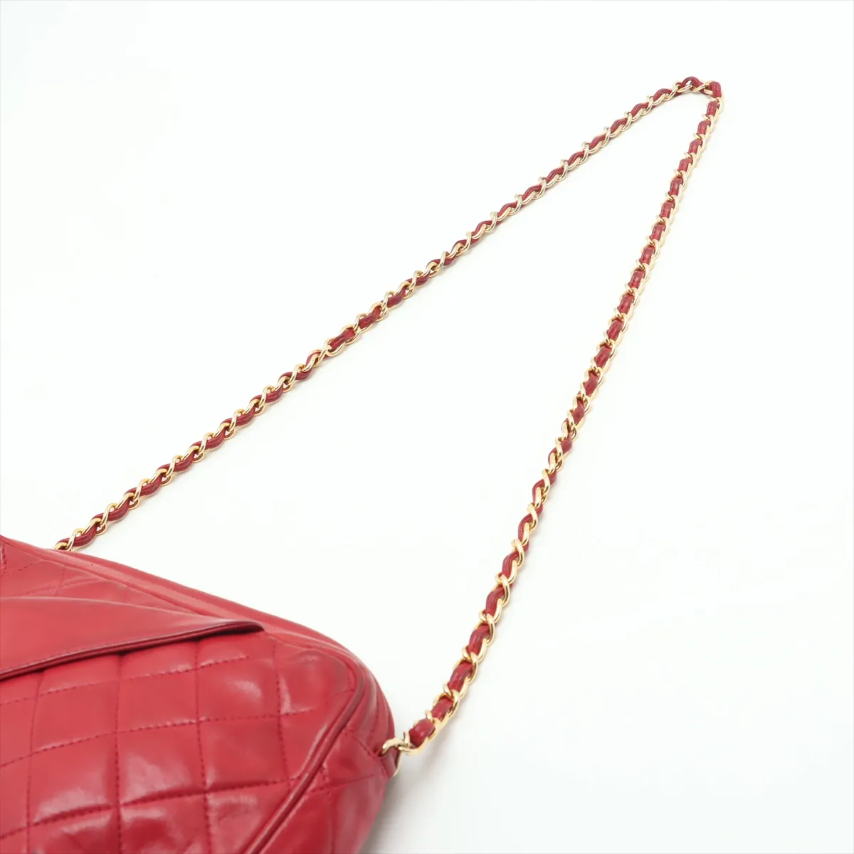 Matelasse Lambskin Chain Shoulder Bag Fringe Red Ruthenium Hardware 0909440 Series 0 — view 5