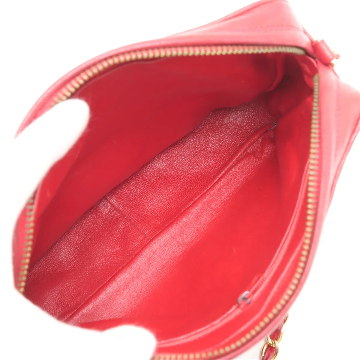 Matelasse Lambskin Chain Shoulder Bag Fringe Red Ruthenium Hardware 0909440 Series 0 — view 6