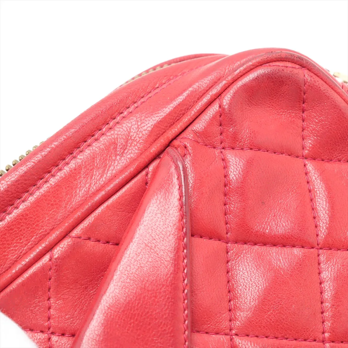 Matelasse Lambskin Chain Shoulder Bag Fringe Red Ruthenium Hardware 0909440 Series 0 — view 9