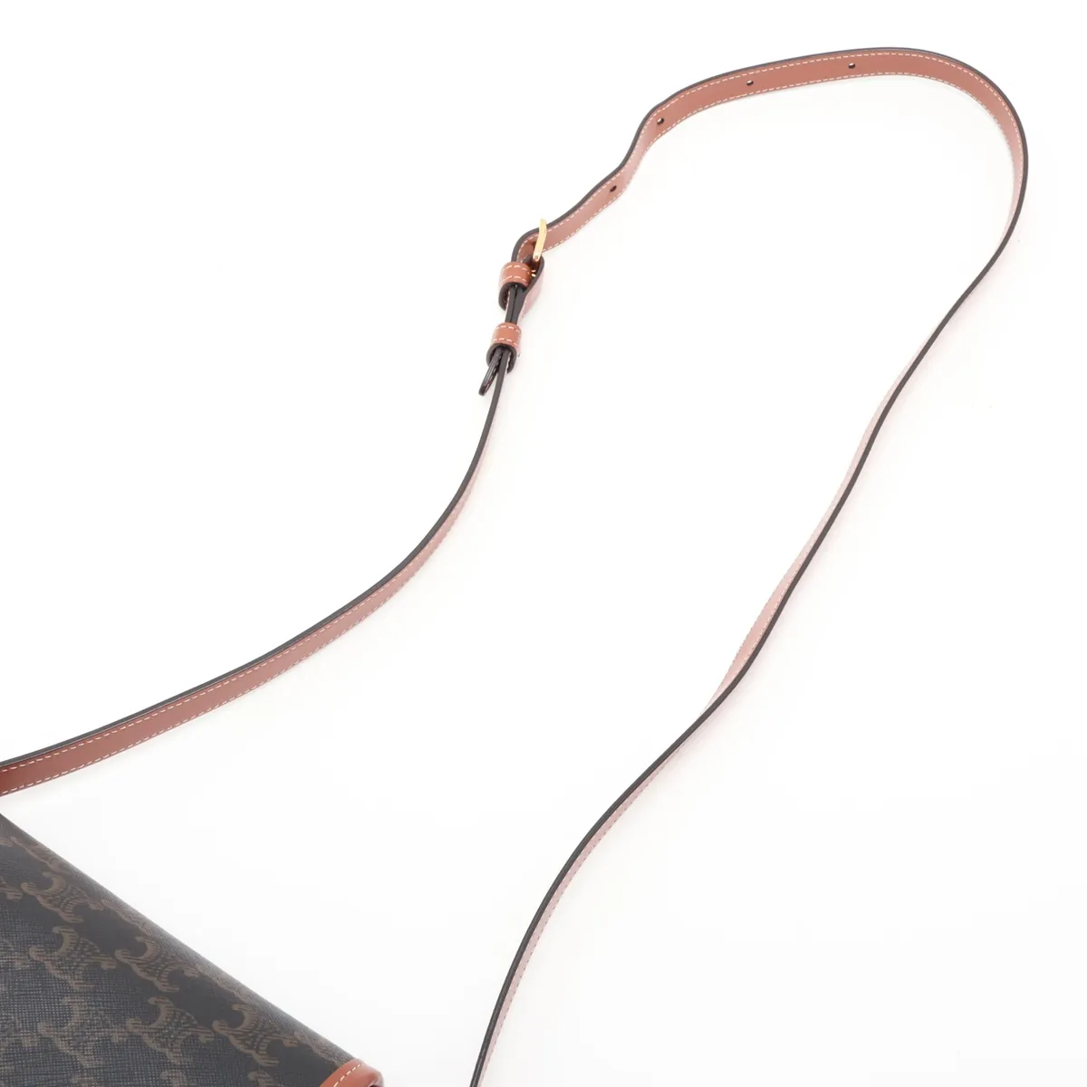 Triomphe Falco Medium PVC x Leather Shoulder Bag, Brown — view 5