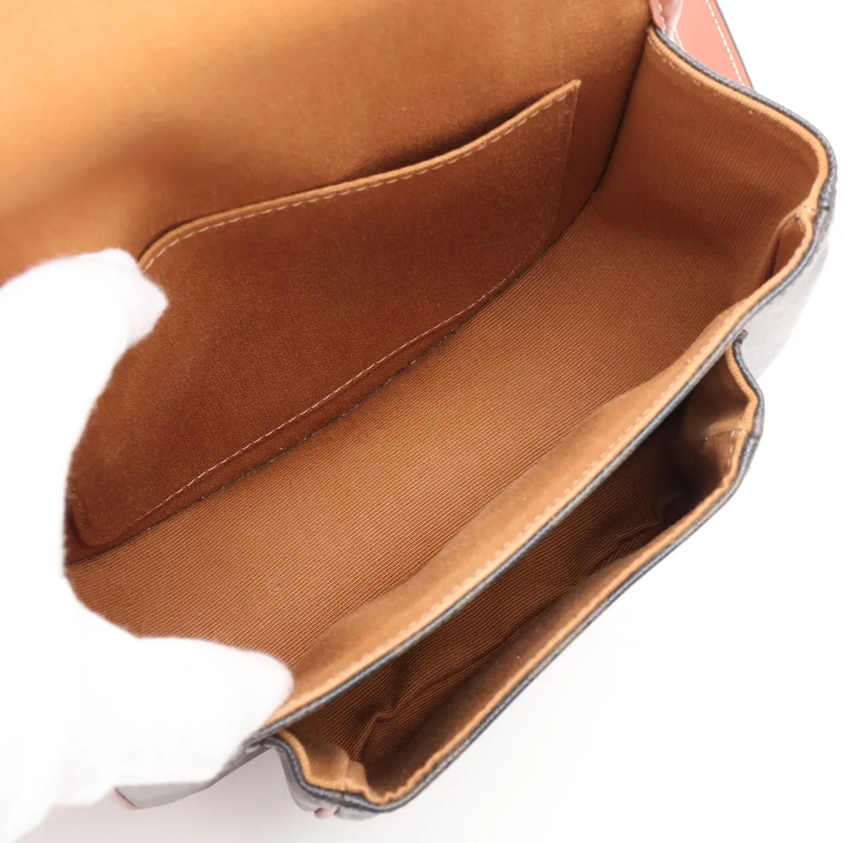 Triomphe Falco Medium PVC x Leather Shoulder Bag, Brown — view 6
