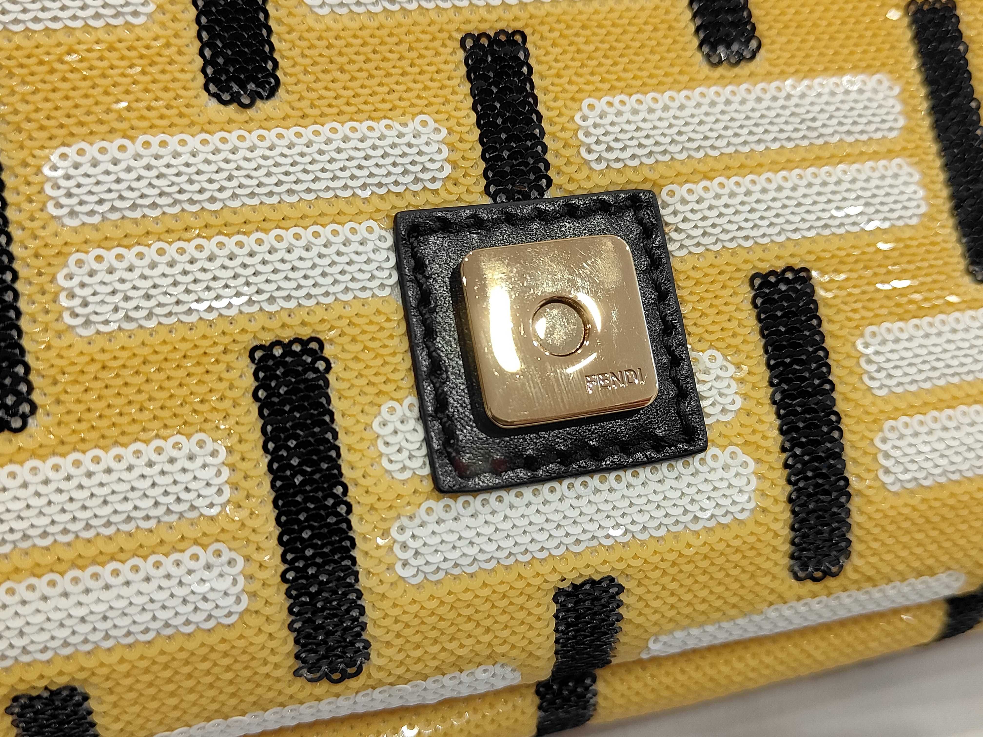 Zucca pattern Mamma Bucket one-shoulder bag with sequin embellishments, yellow shoulder bag — view 14