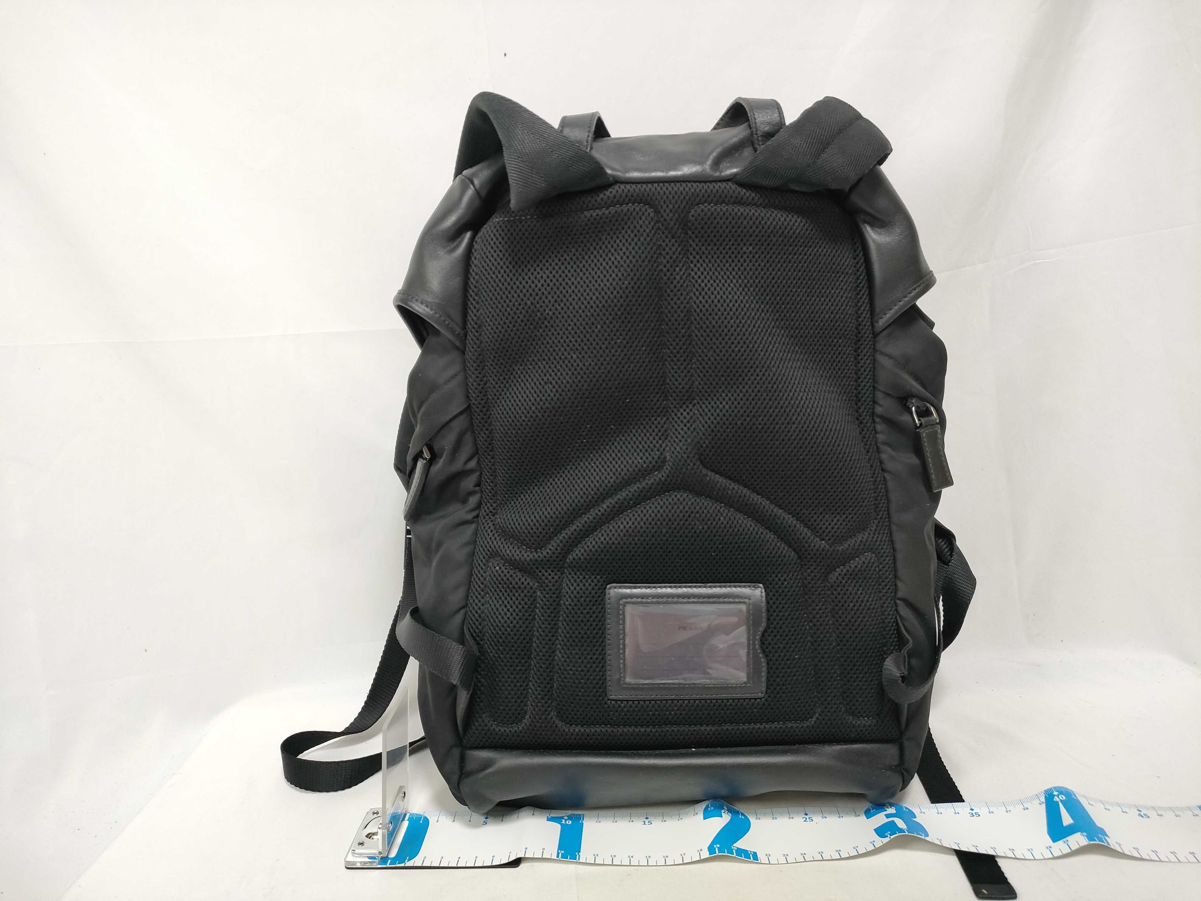 Tessuto Nylon x Leather Backpack/Rucksack, Black, 2VZ135 — view 2