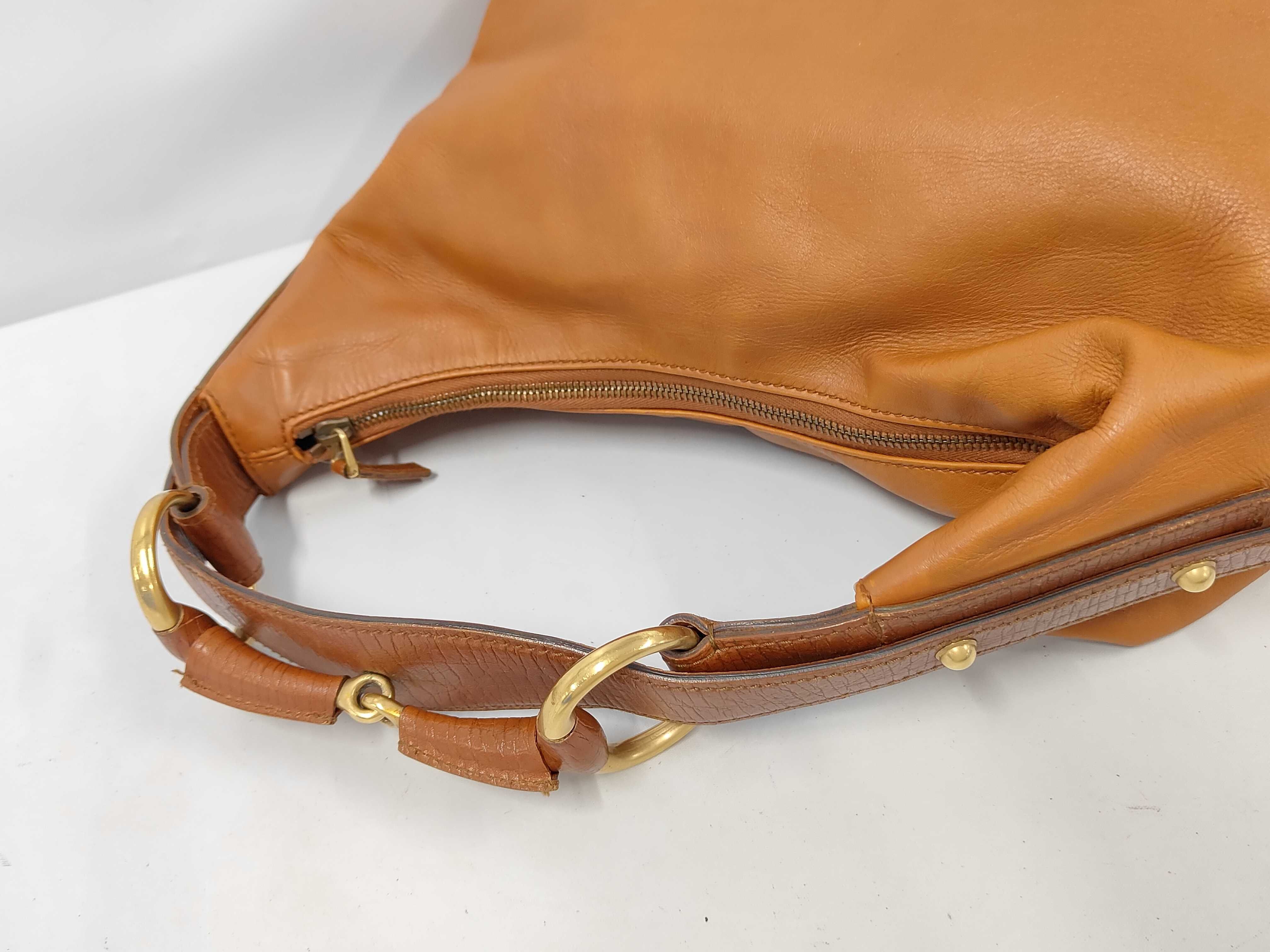 Horsebit Shoulder Bag, Leather, Camel, 115867 (Shoulder Bag) — view 5
