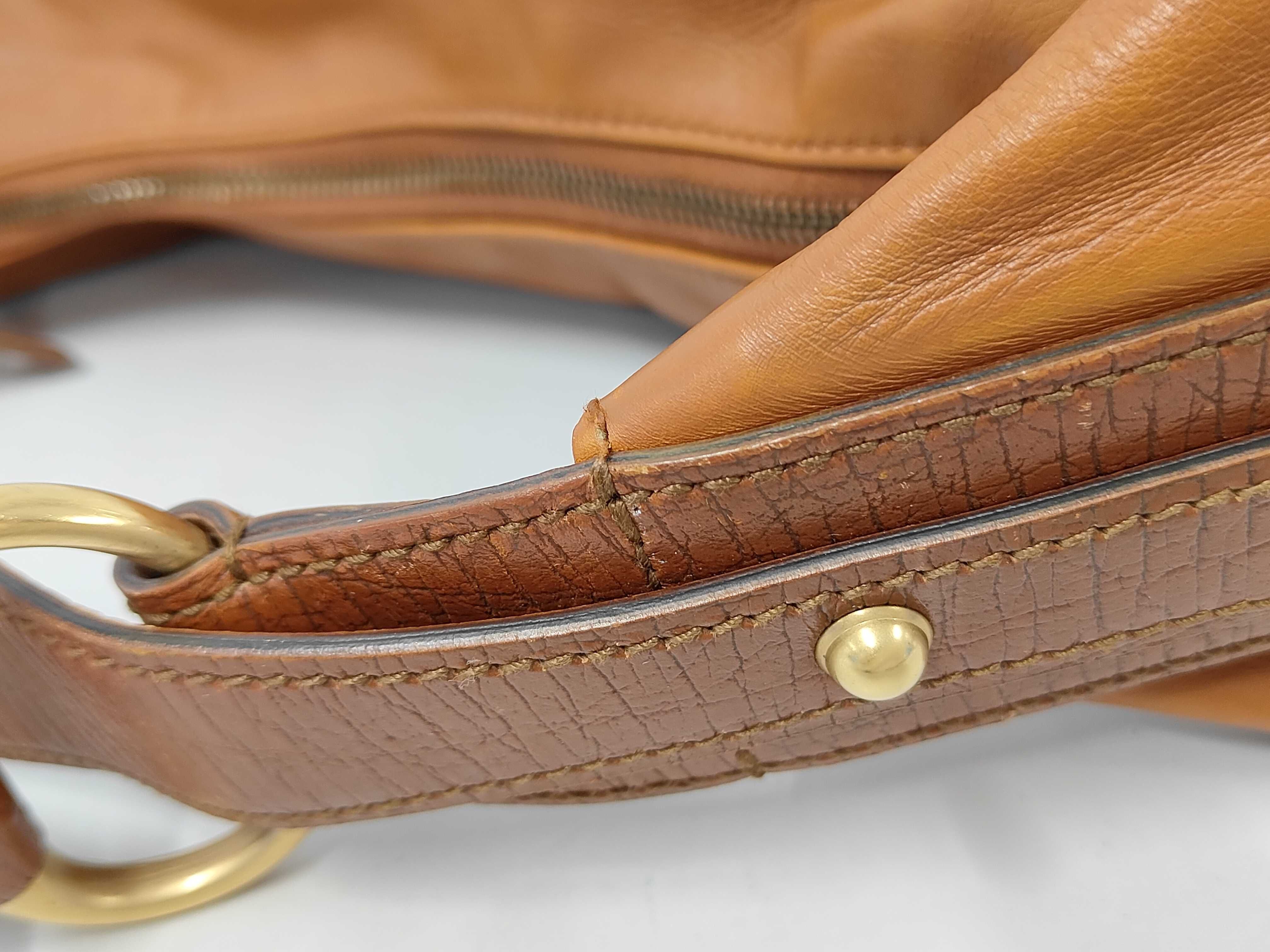 Horsebit Shoulder Bag, Leather, Camel, 115867 (Shoulder Bag) — view 6