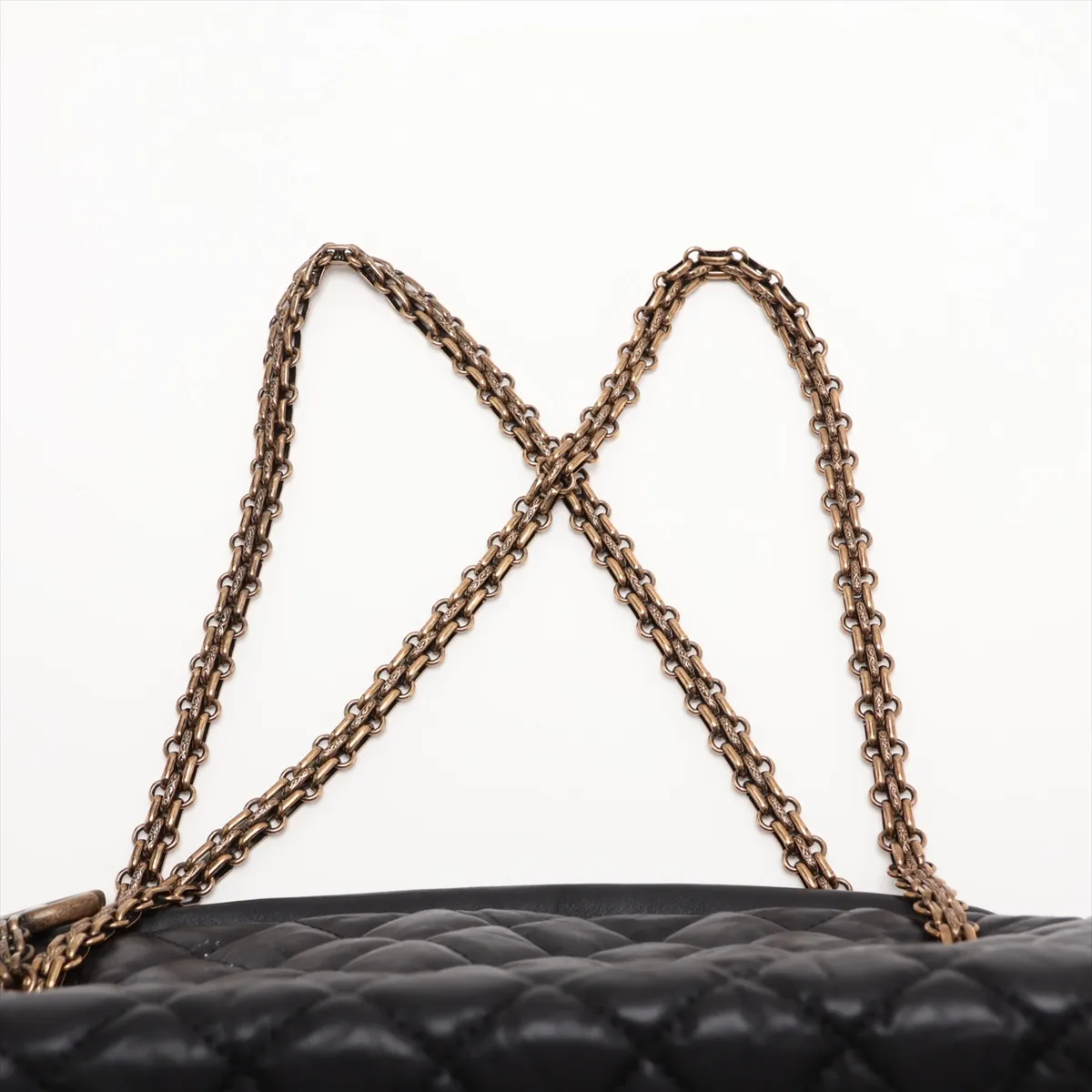 Mademoiselle Vintage Calf Chain Shoulder Bag, Black with Gold Hardware, 14173877, serial number in the 14 range. — view 6