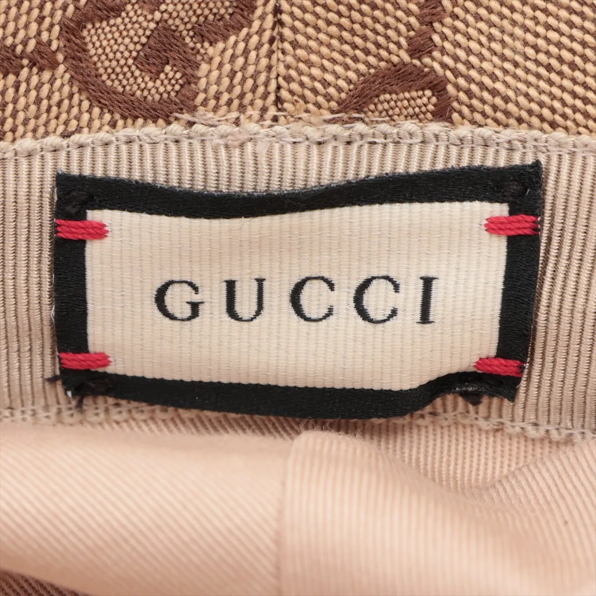 576587 GG Canvas Bucket Hat, Size L, Cotton x Polyester, Beige. Shows signs of wear, — view 5