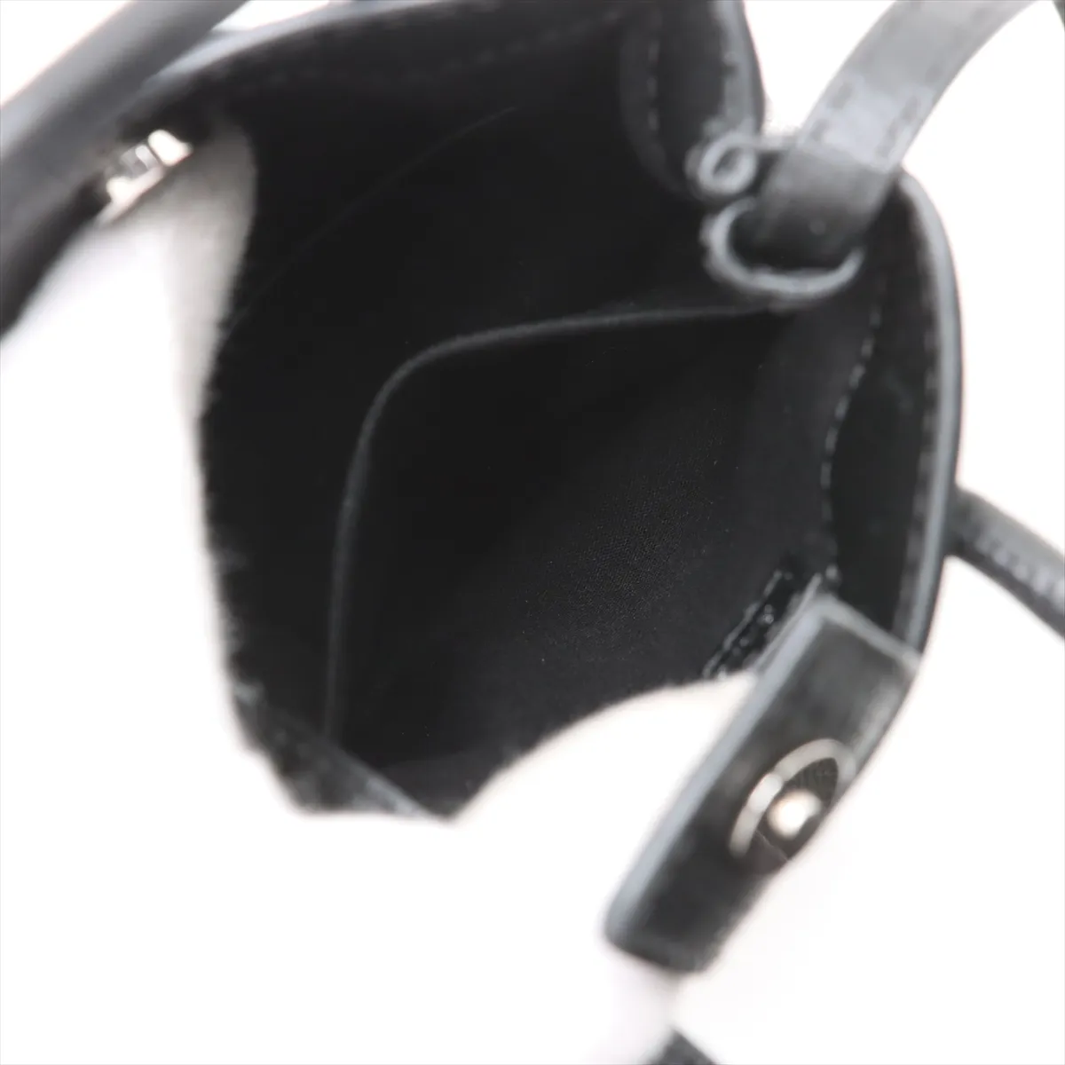 Shopping Phone Holder Leather 2WAY Handbag Black 593826 — view 9