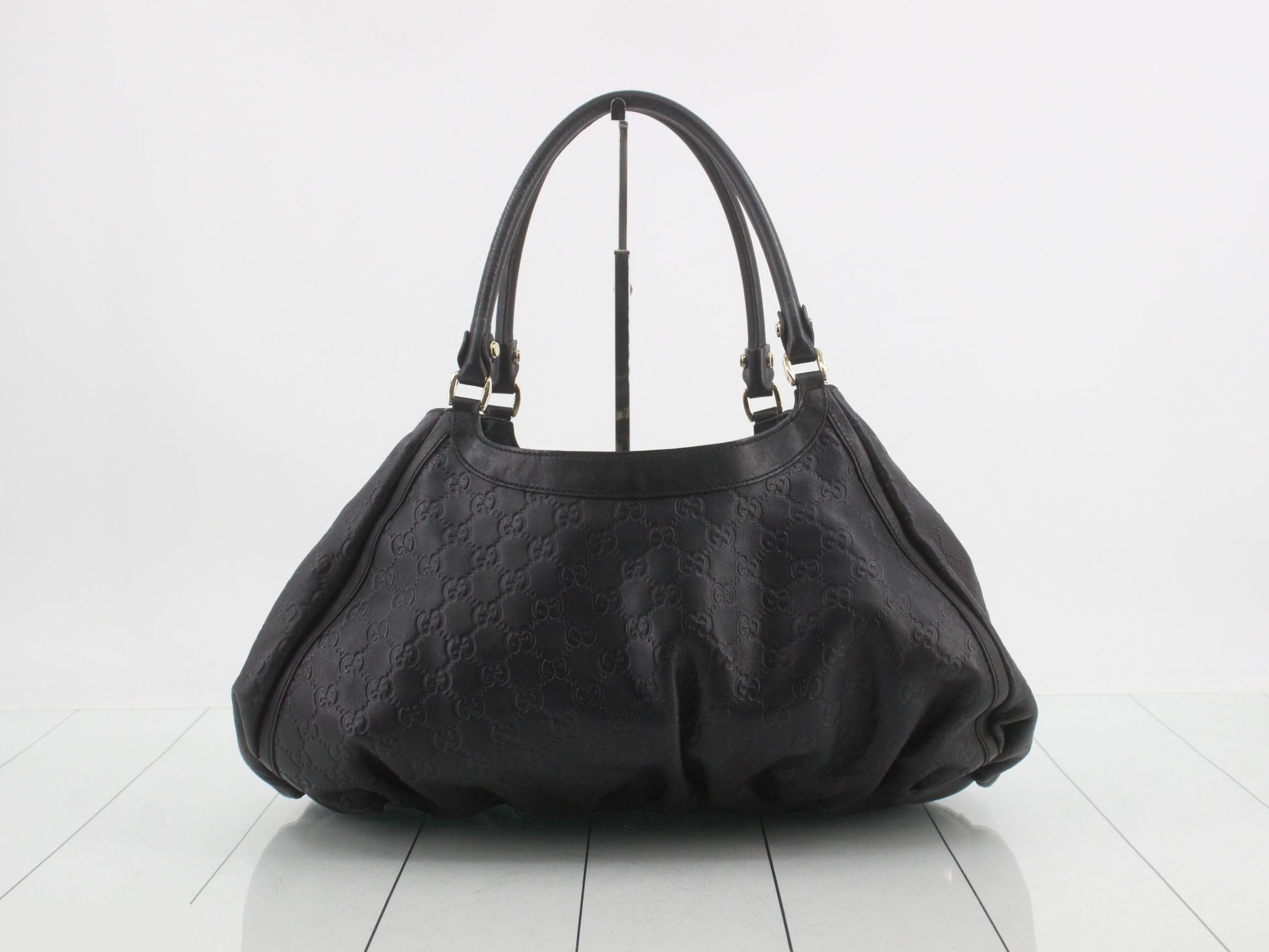 Guccissima Abbey Shopper Tote, Black, with dust bag, 43 x 22 x 18 cm — view 2