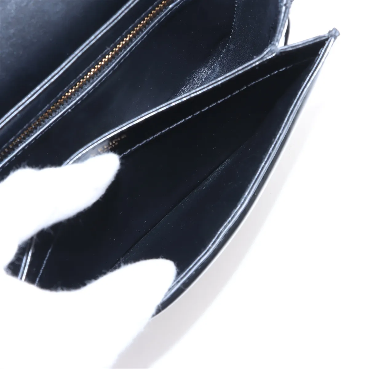 Triomphe Teen Buzas Leather Chain Shoulder Bag, Black — view 7