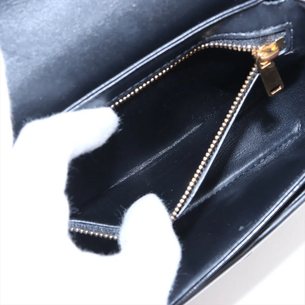 Triomphe Teen Buzas Leather Chain Shoulder Bag, Black — view 8