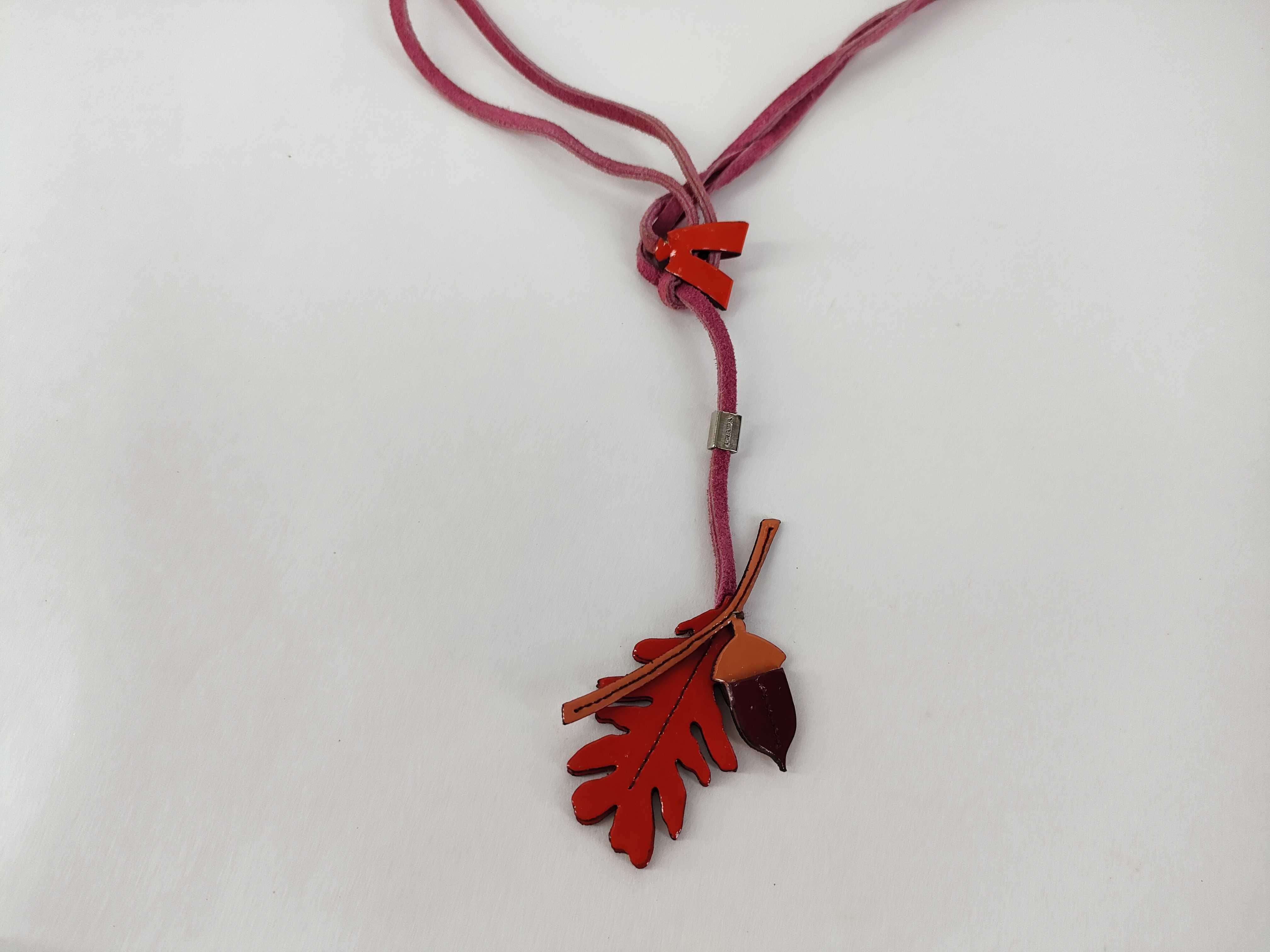 Romantic Forest Leather Autumn Leaves Red Purple Necklace — view 2