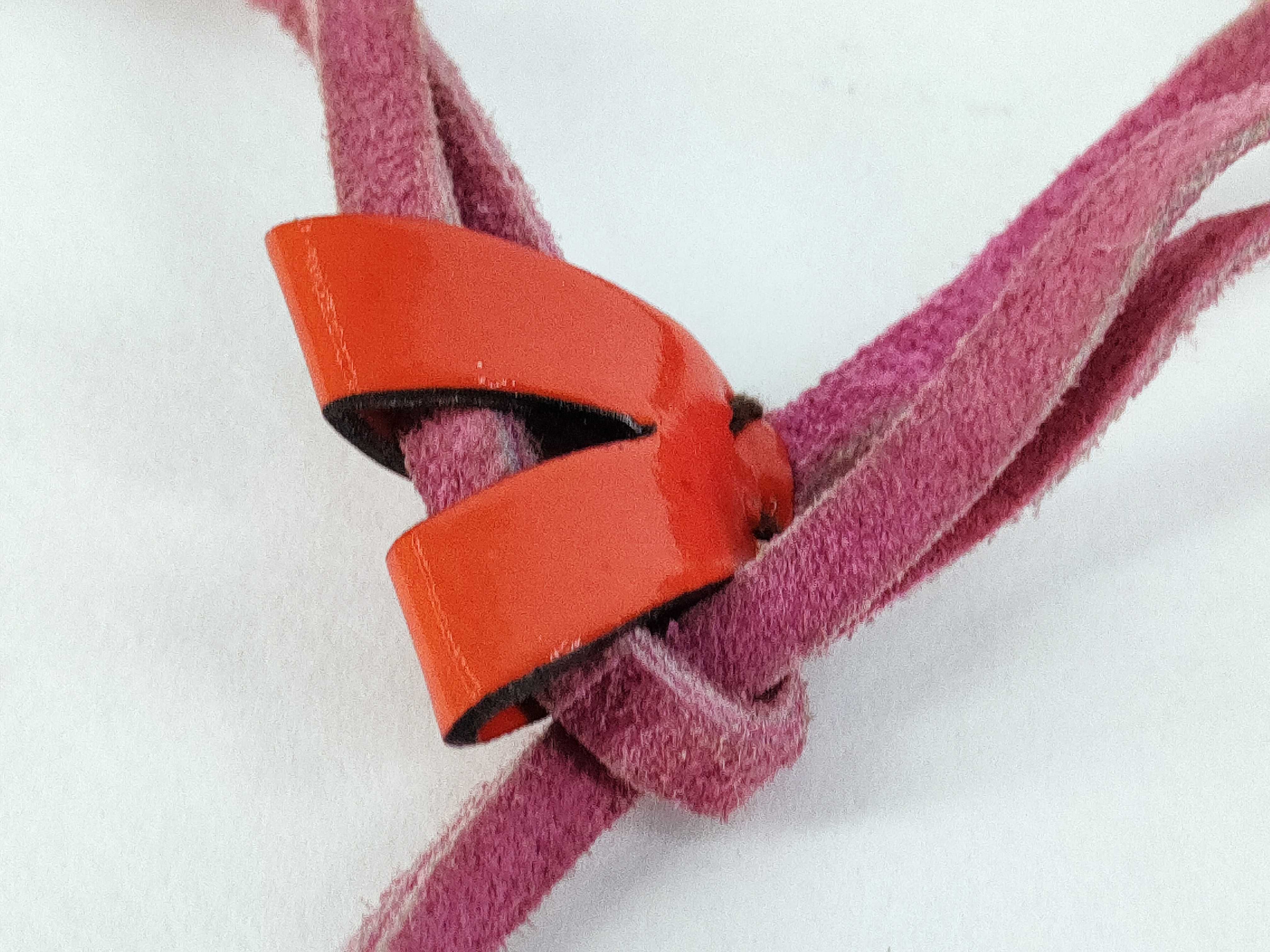 Romantic Forest Leather Autumn Leaves Red Purple Necklace — view 5