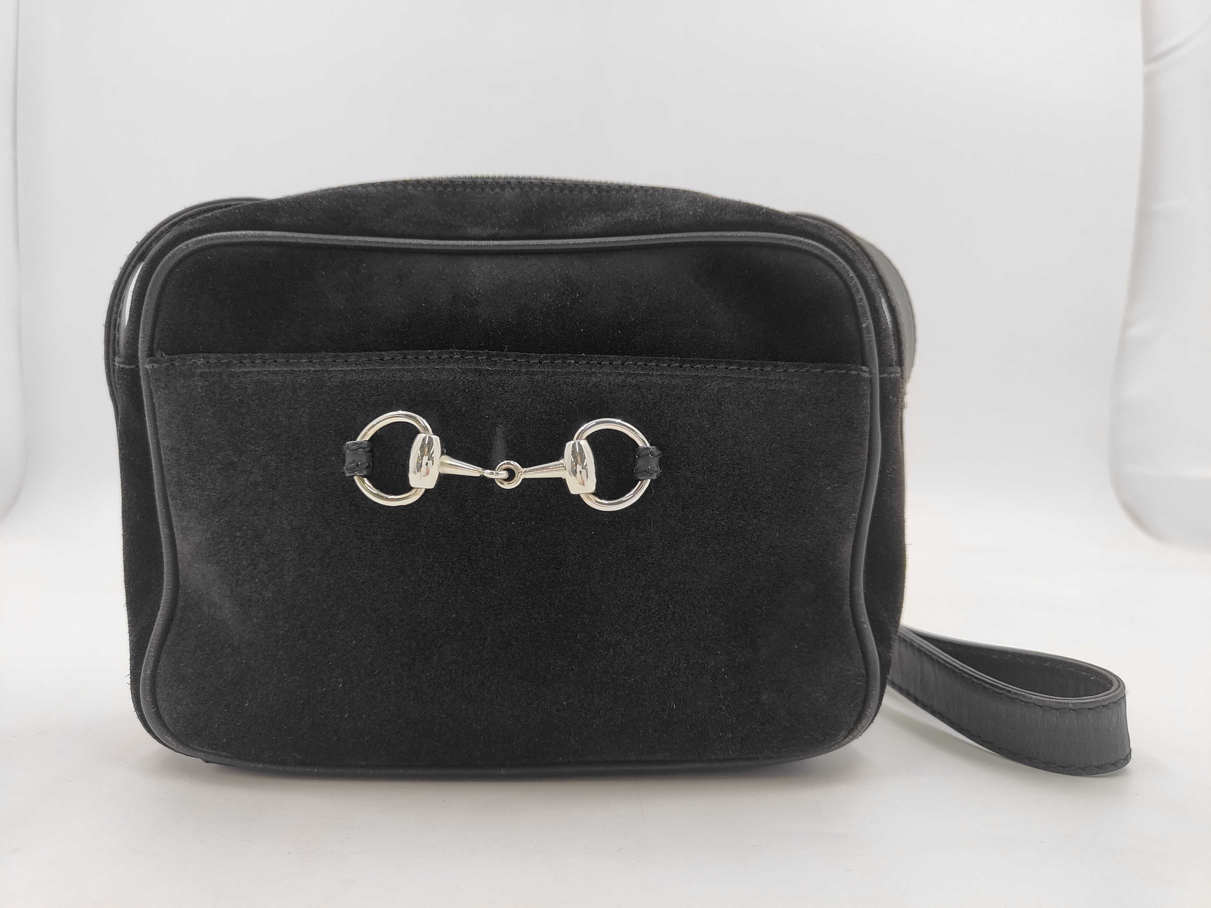 Suede Horsebit Shoulder Bag