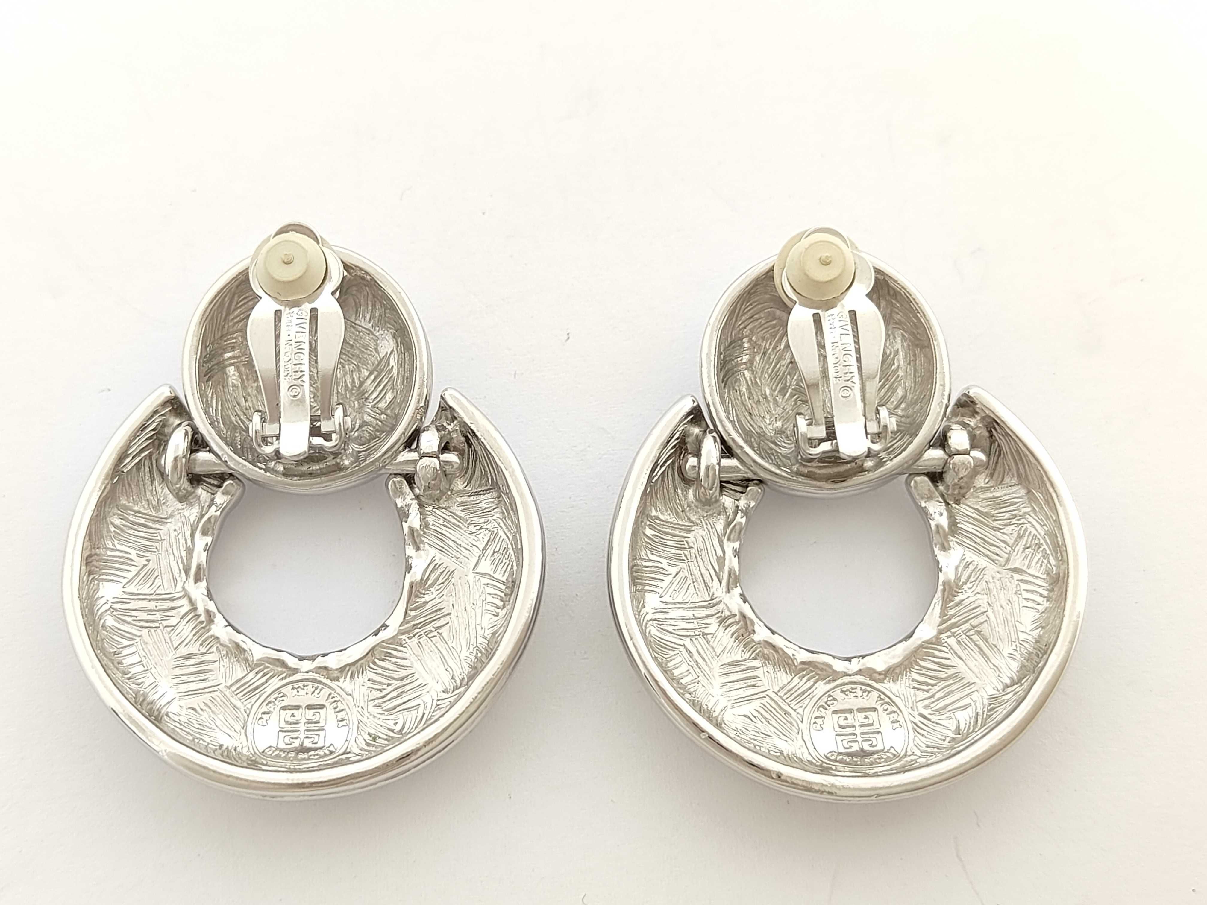 Vintage Large Circle Silver Earrings (35.9g) — view 3