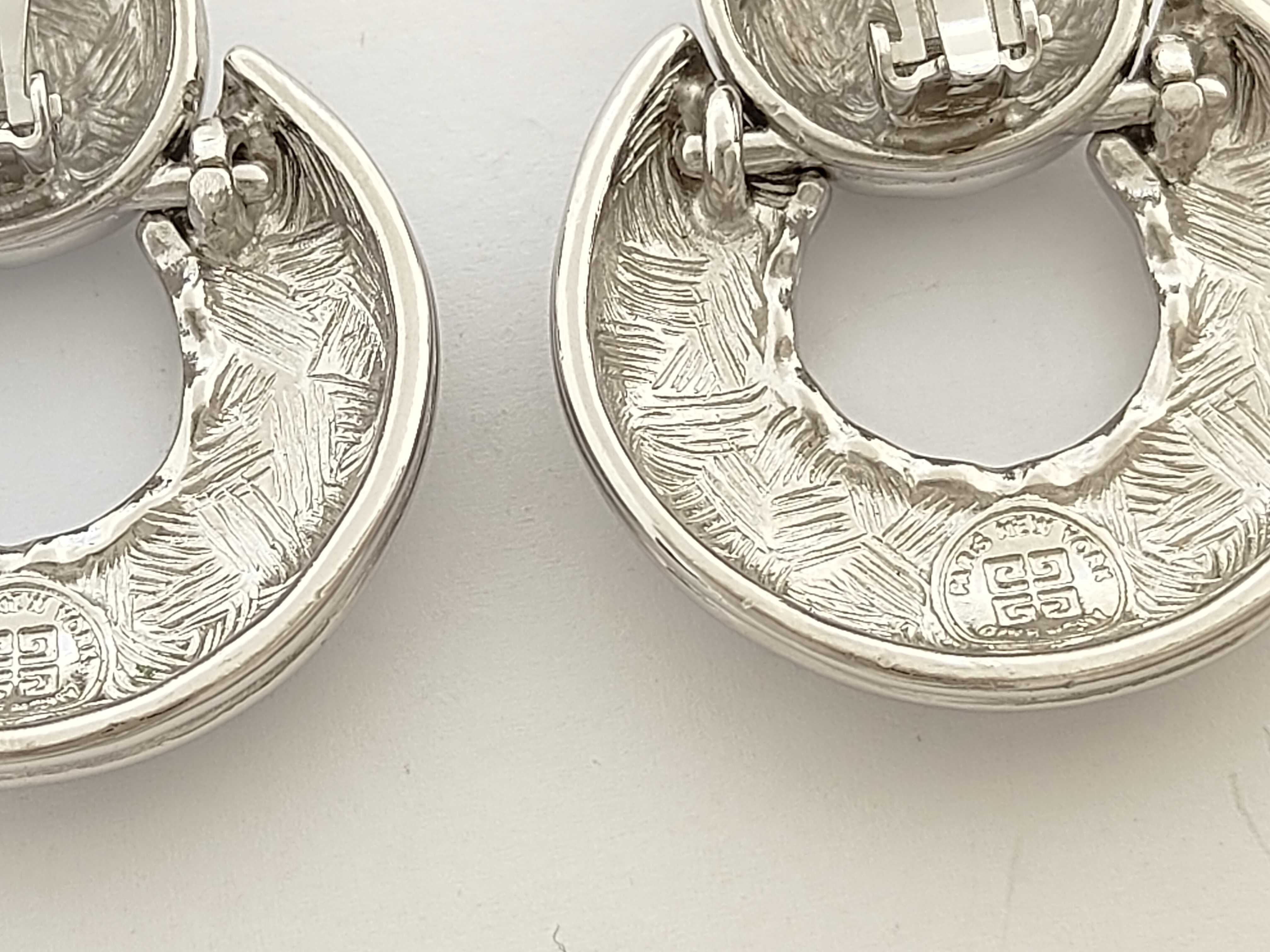 Vintage Large Circle Silver Earrings (35.9g) — view 4