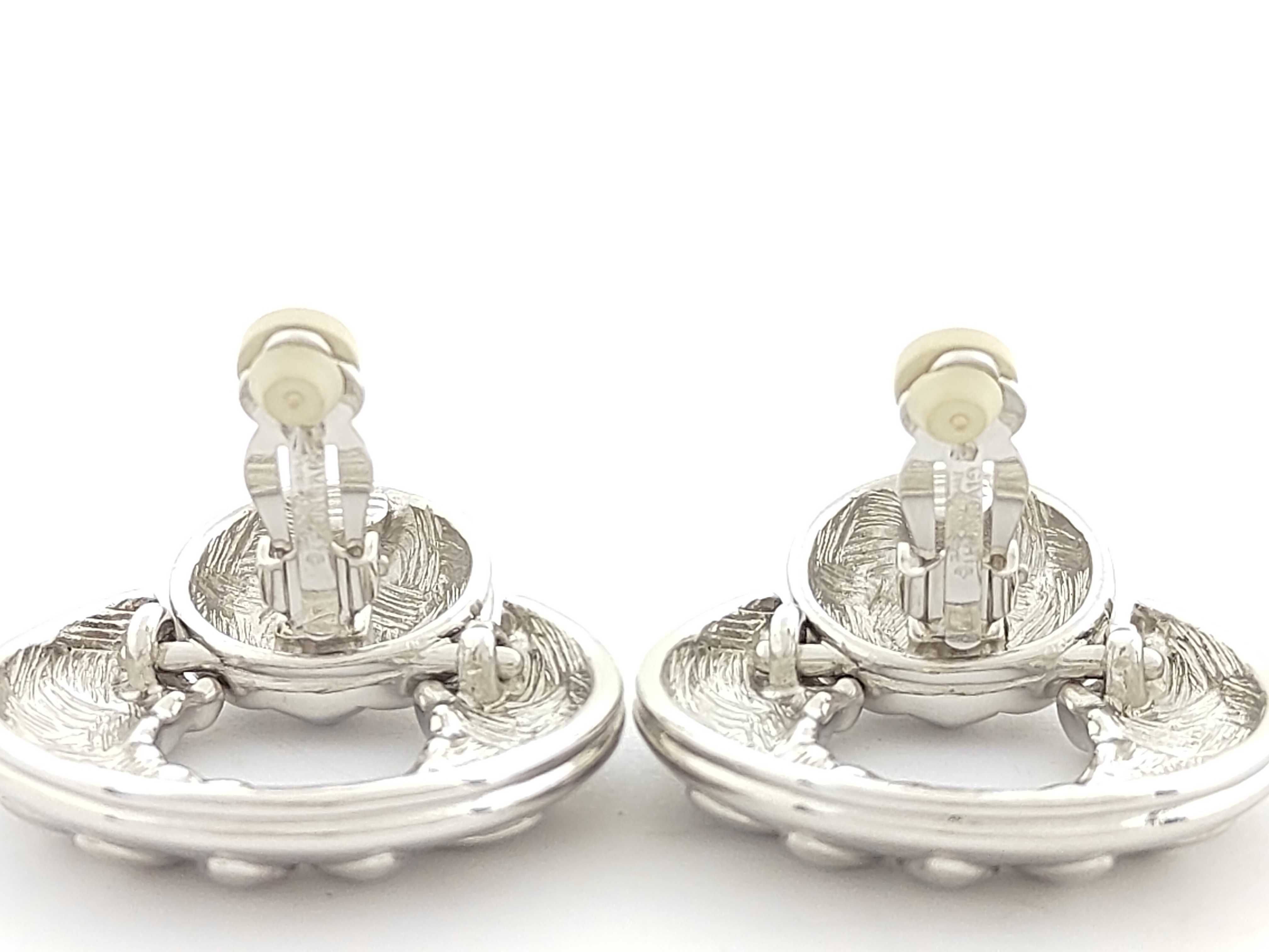Vintage Large Circle Silver Earrings (35.9g) — view 5