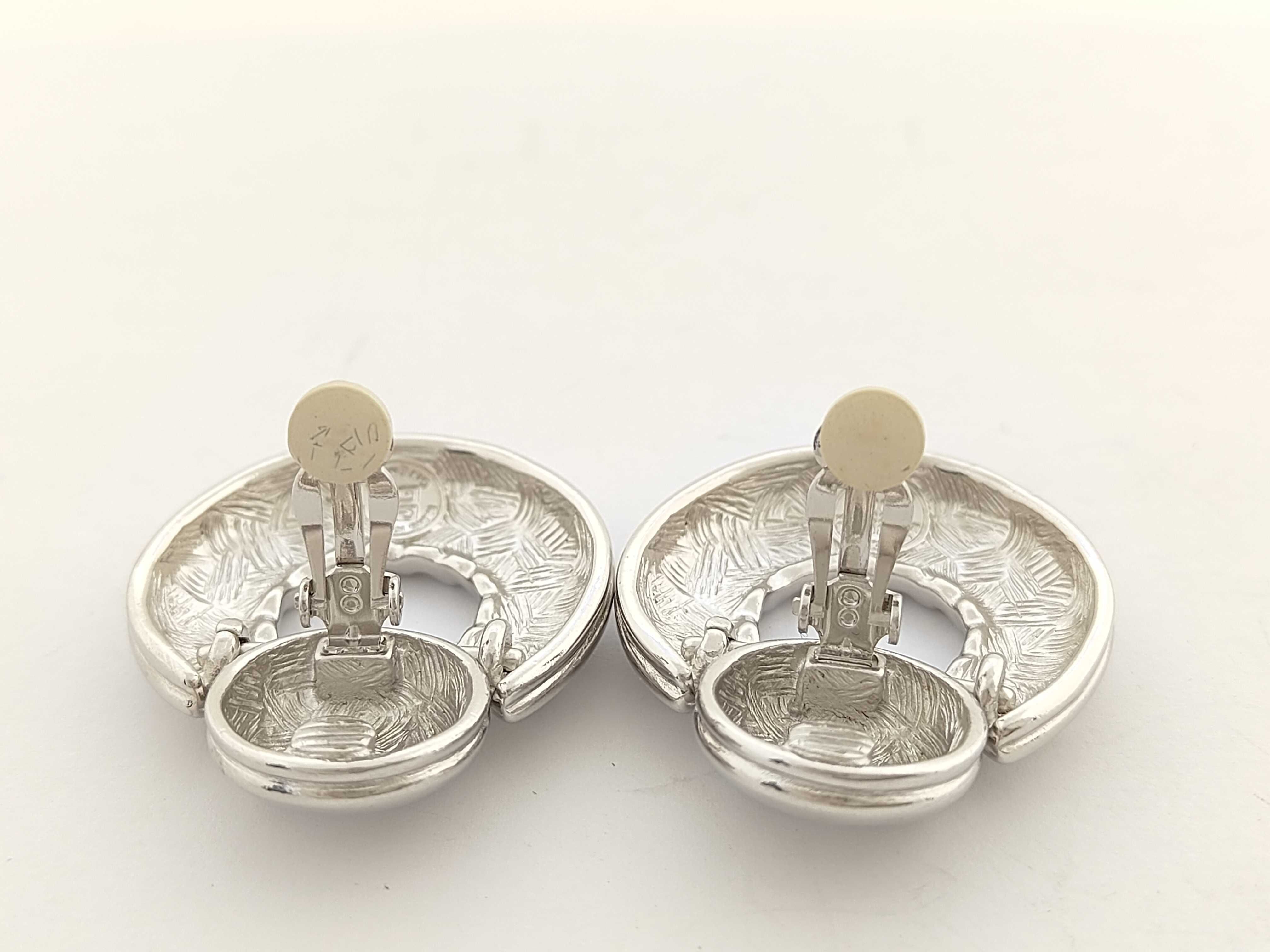 Vintage Large Circle Silver Earrings (35.9g) — view 6