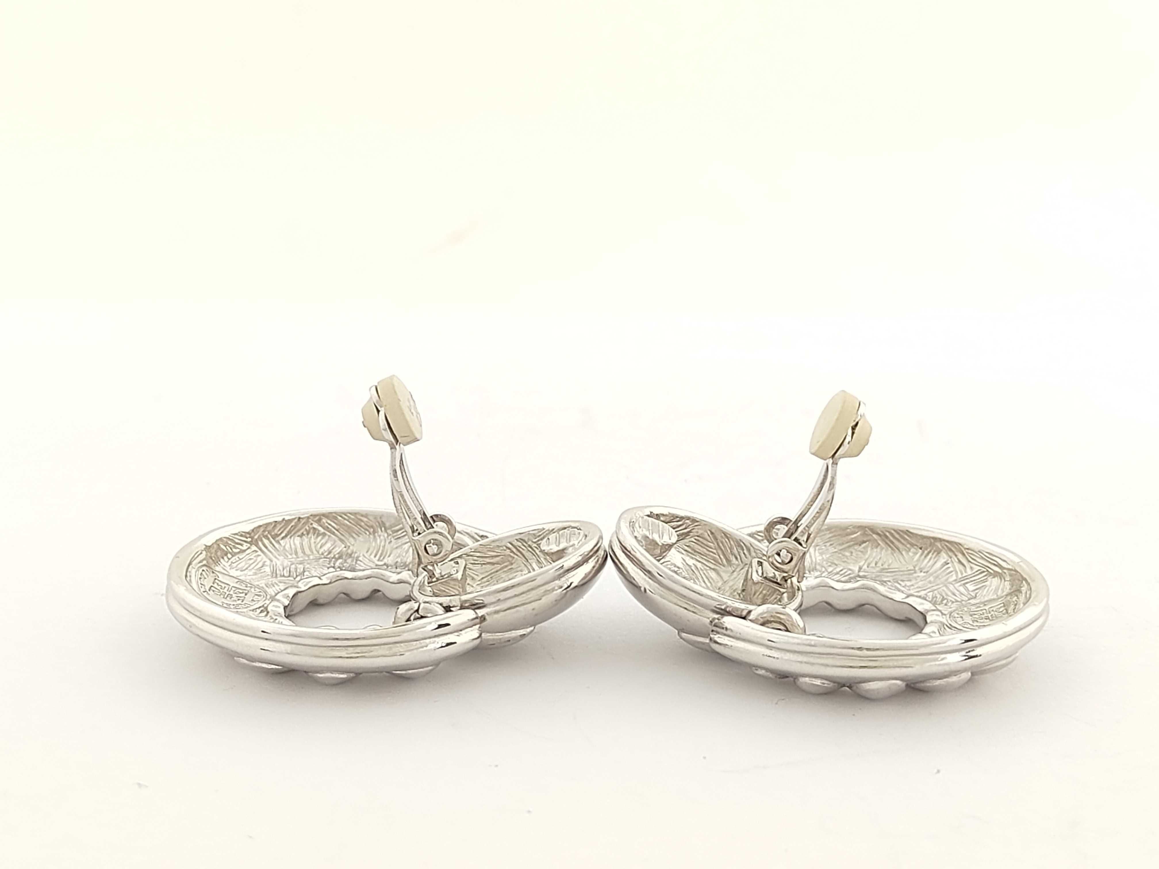 Vintage Large Circle Silver Earrings (35.9g) — view 7