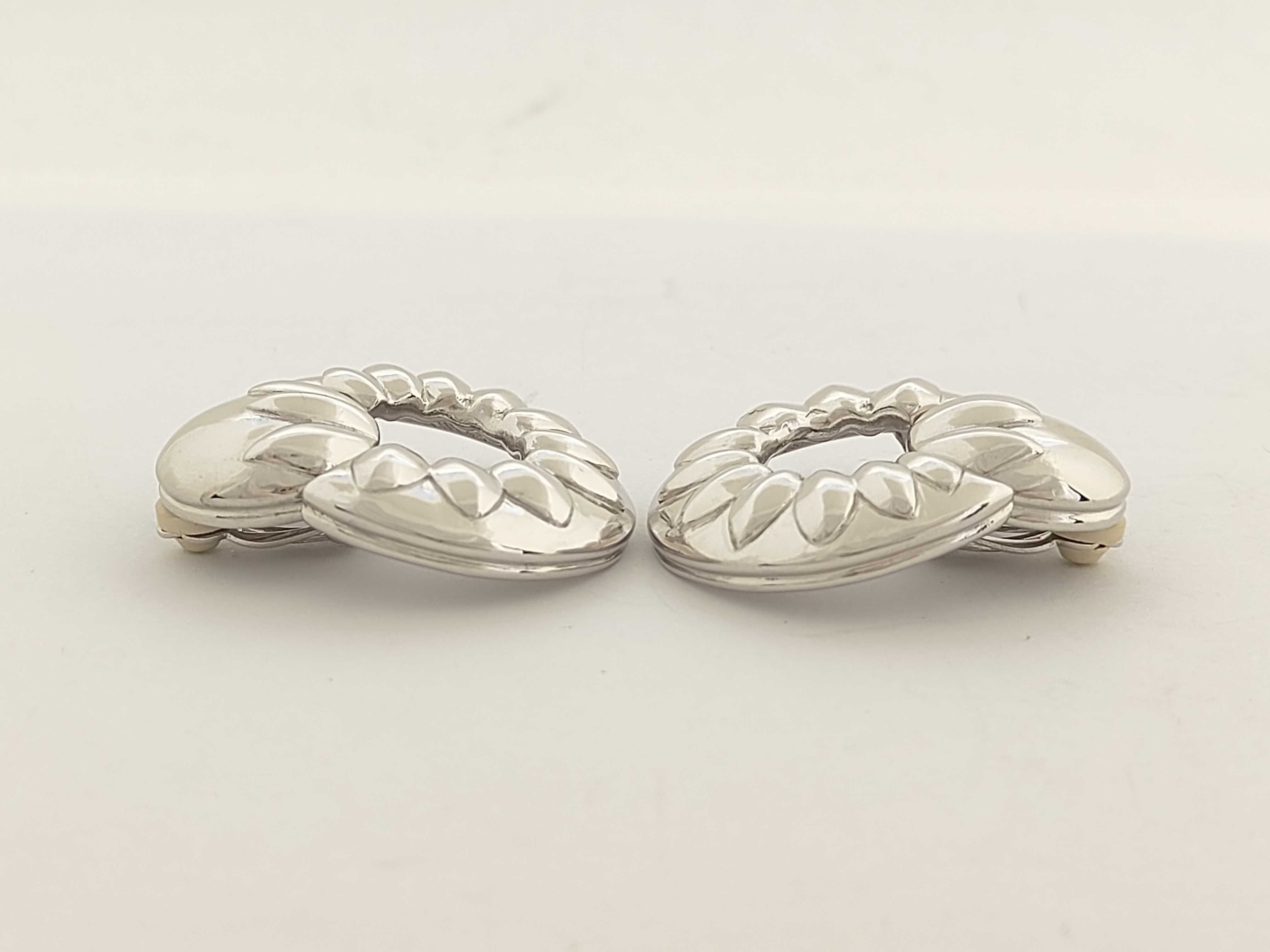 Vintage Large Circle Silver Earrings (35.9g) — view 9