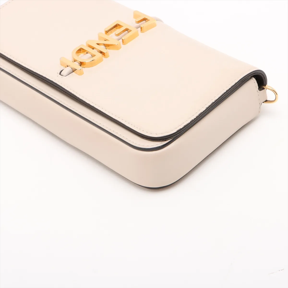 Leather Chain Wallet, Gray, 8BS076 — view 3