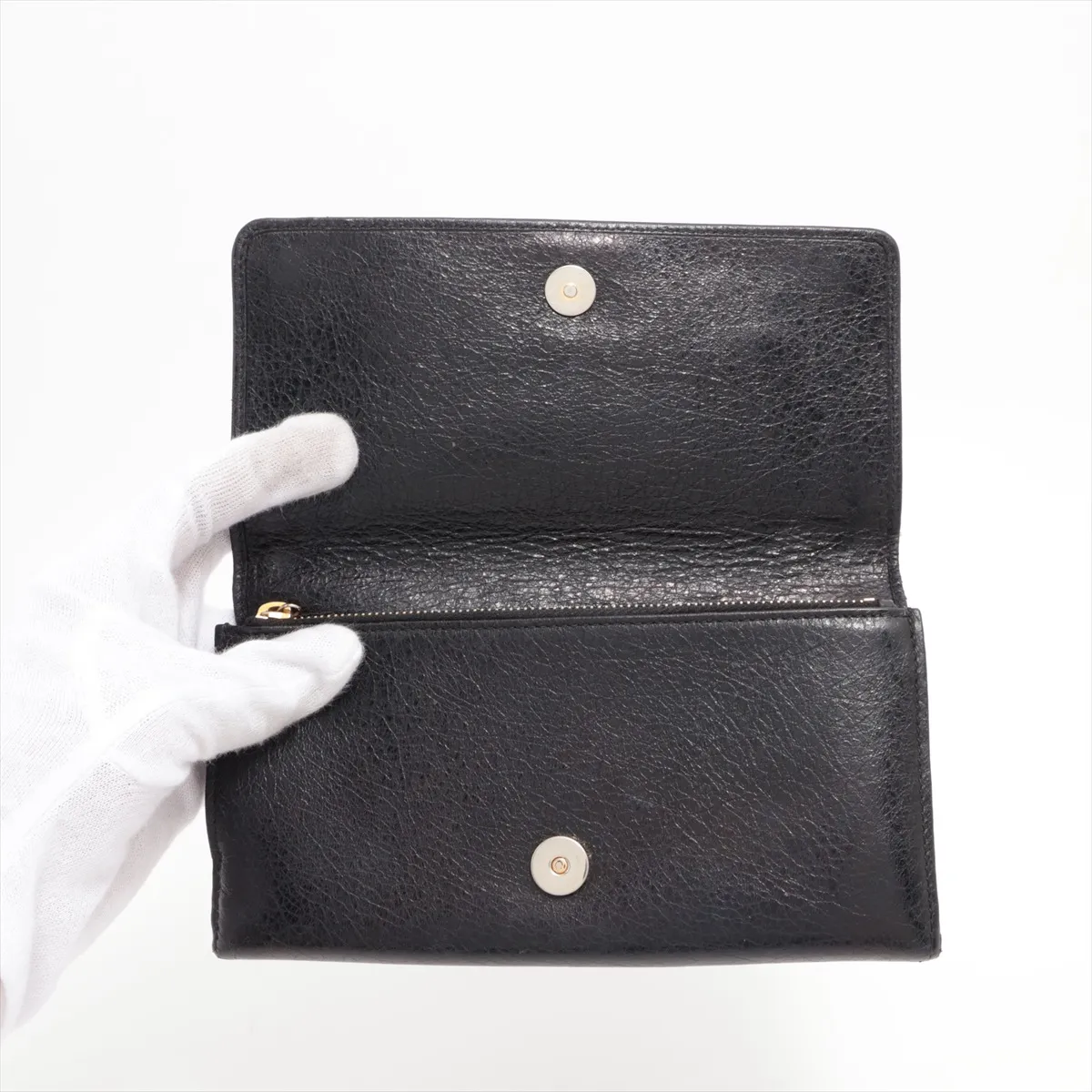 leather long wallet black 233599 — view 3