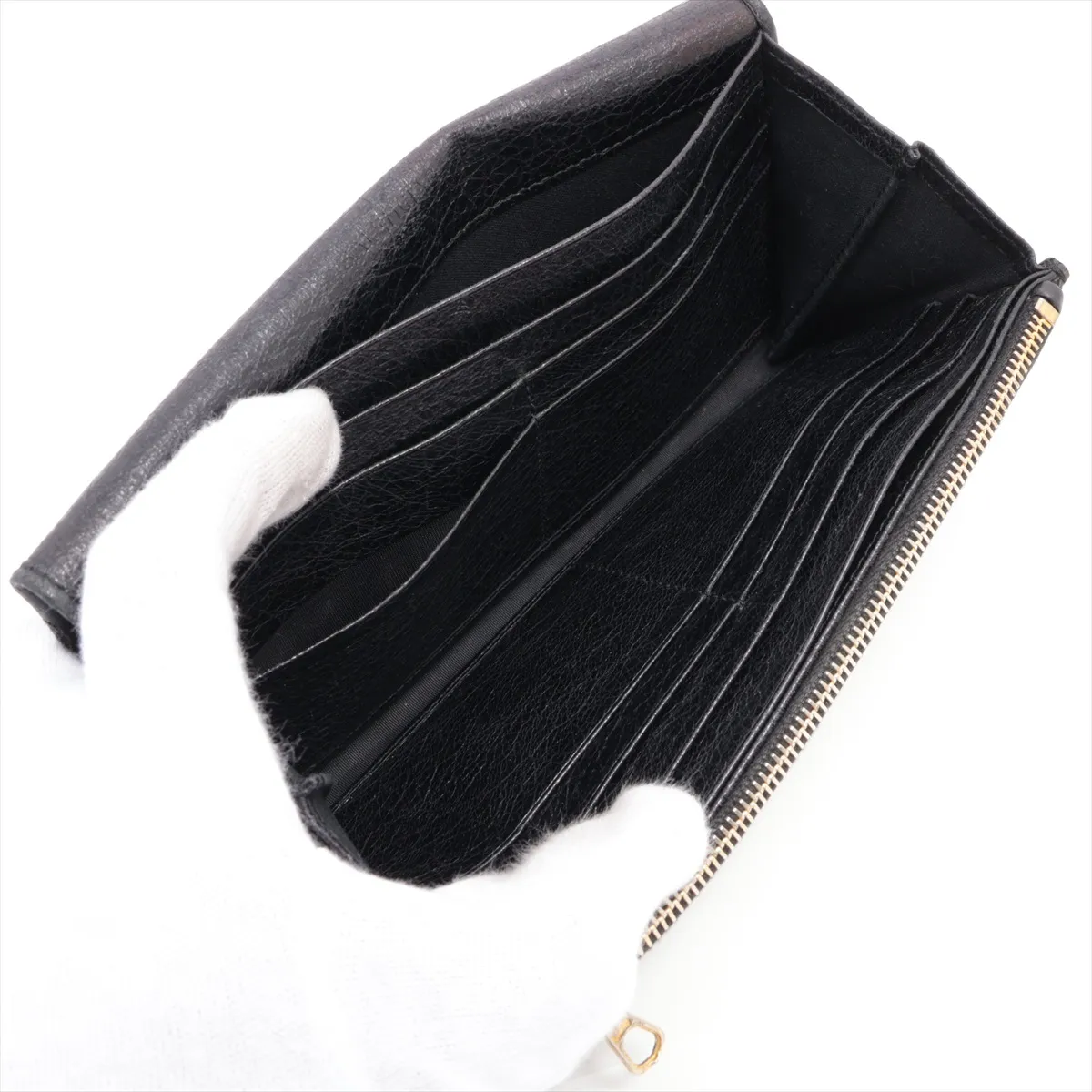 leather long wallet black 233599 — view 5