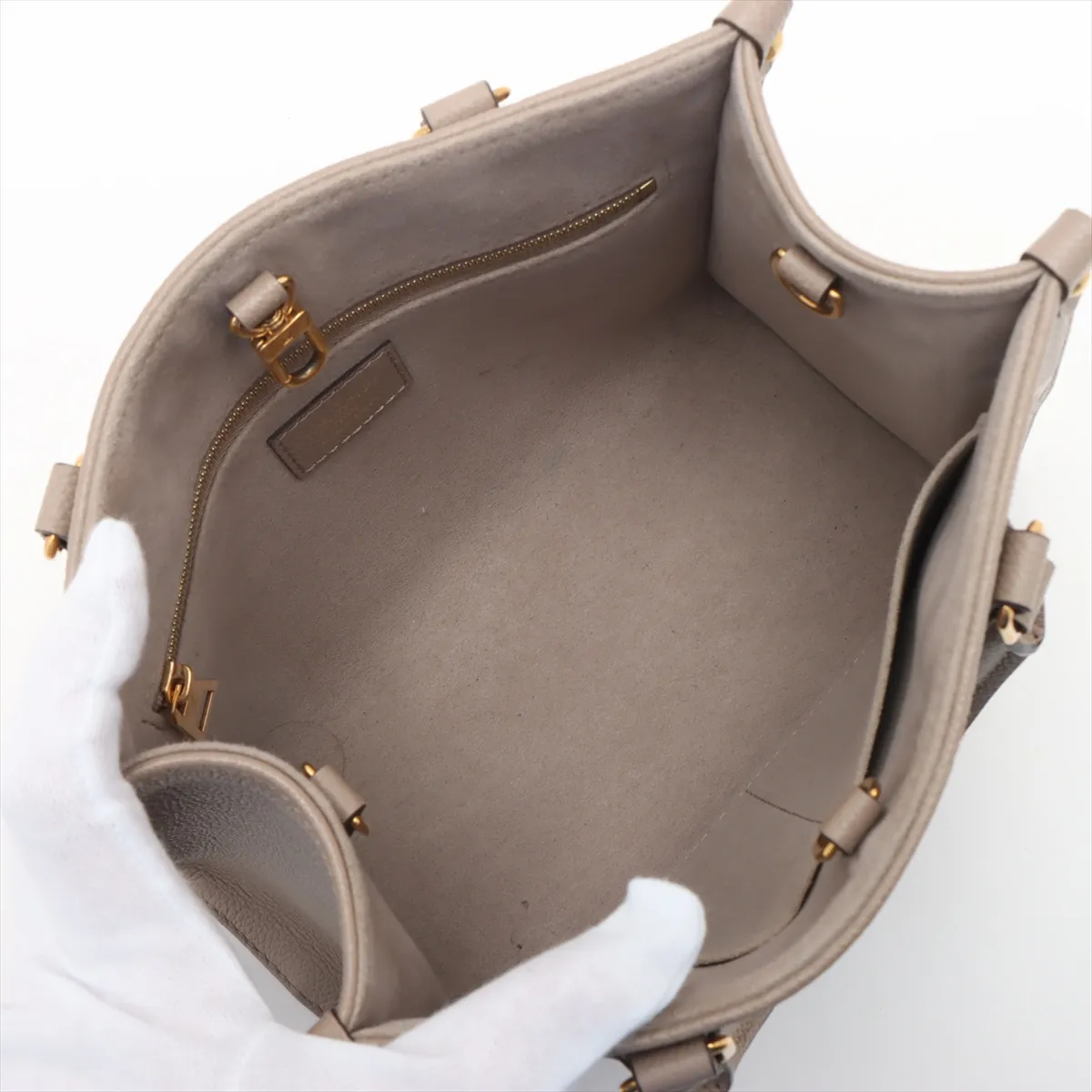 Bicolor Monogram Empreinte OnTheGo PM M45779 Beige (RFID detected) — view 8