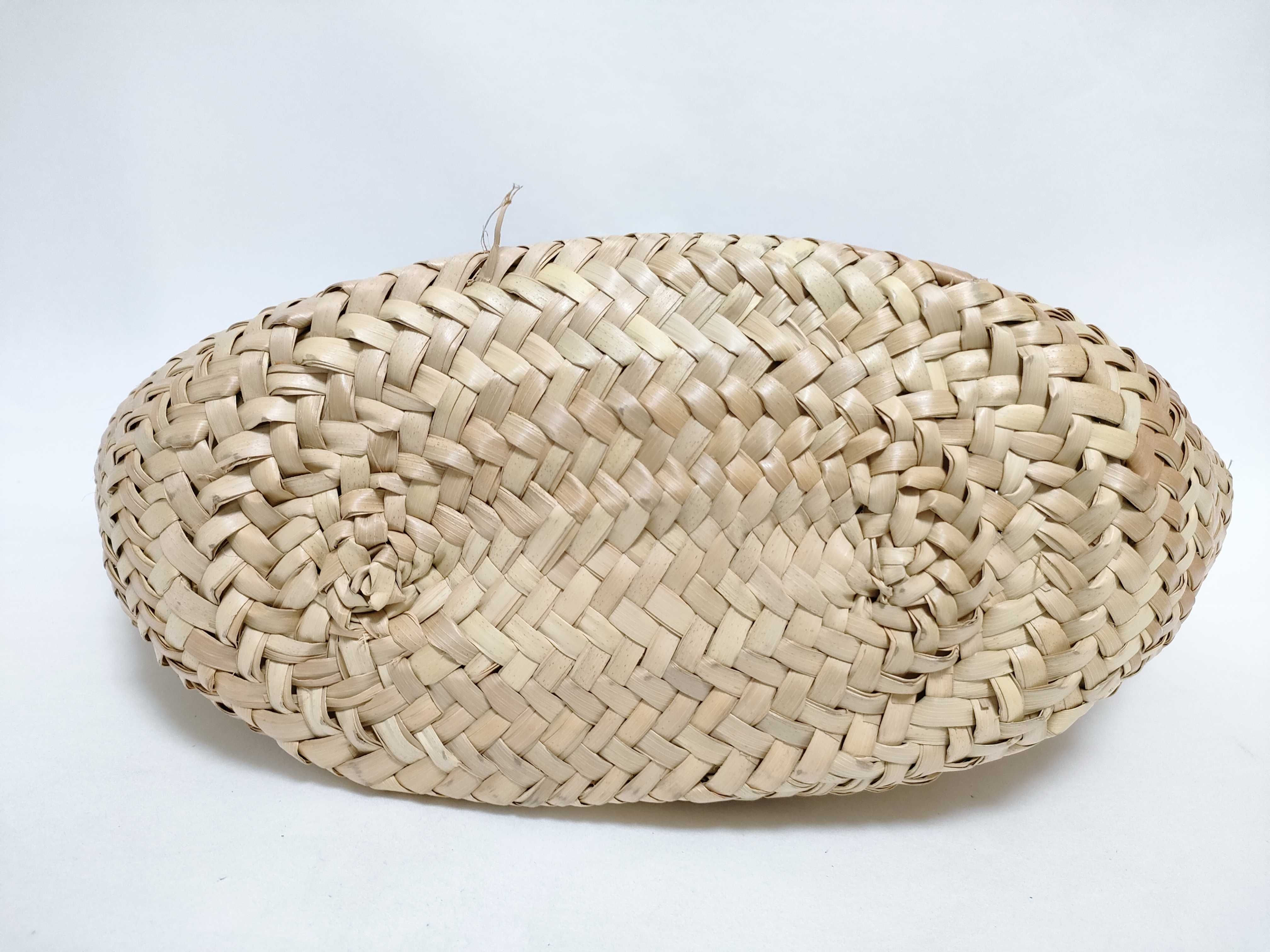 ID - Triomphe Panier Raffia x Cowskin Straw bag Beige - Maroon handbag — view 8