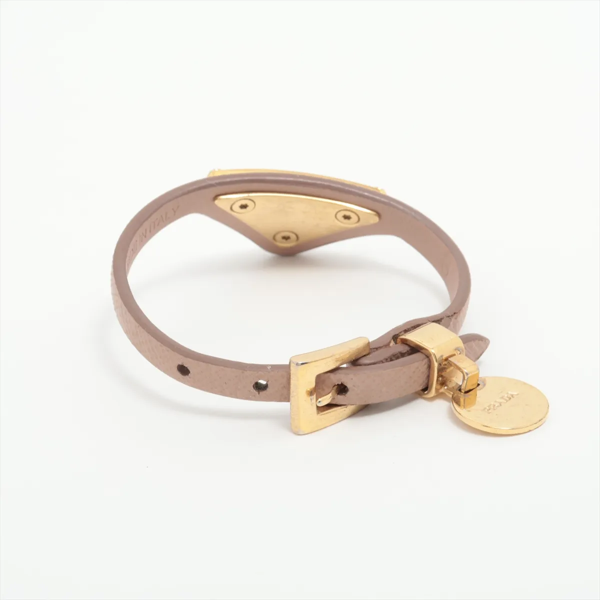 Triangle Logo Bracelet Leather x GP Beige — view 2