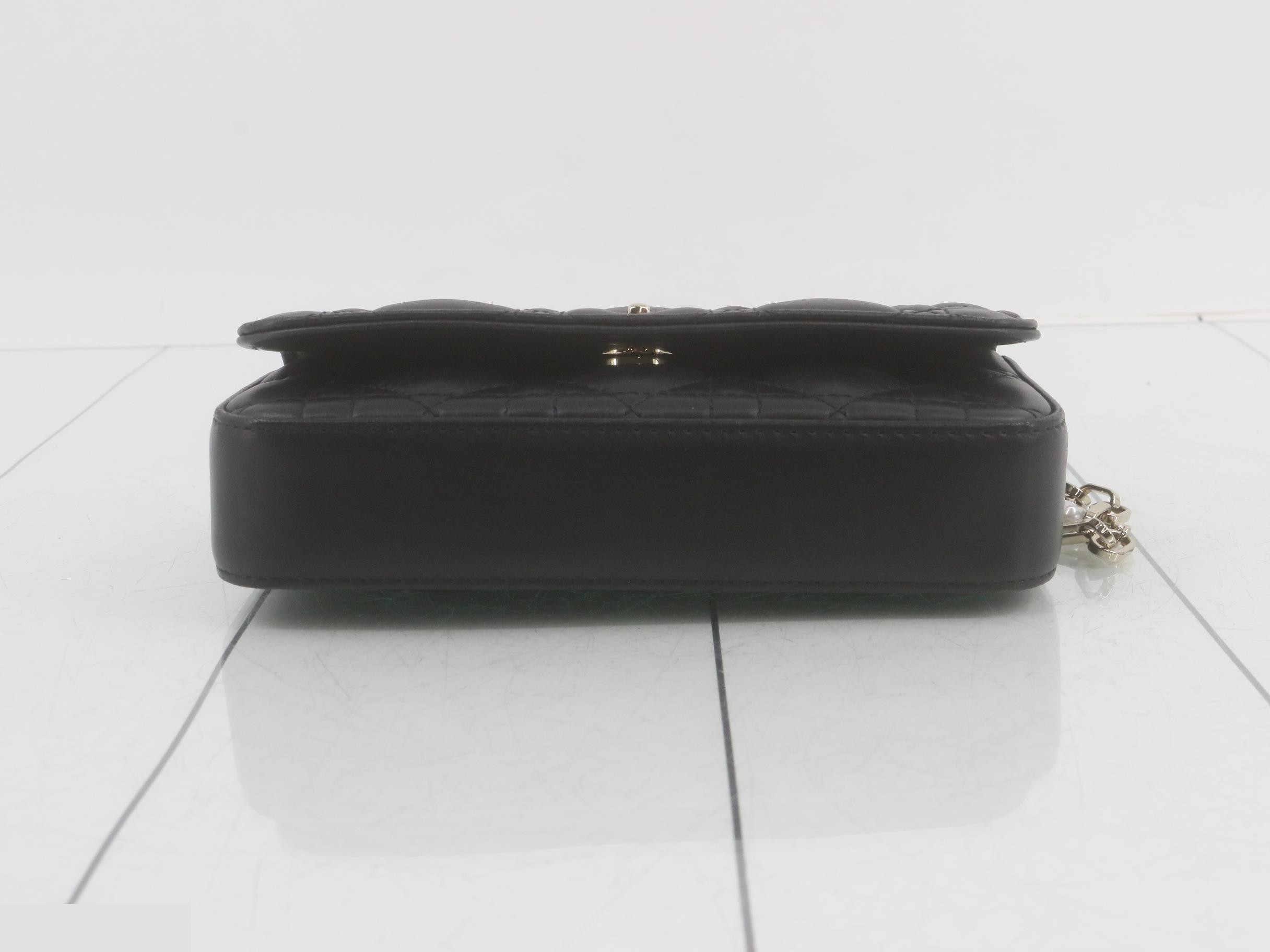 Cannage Lamb Phone Pouch Shoulder Bag — view 3