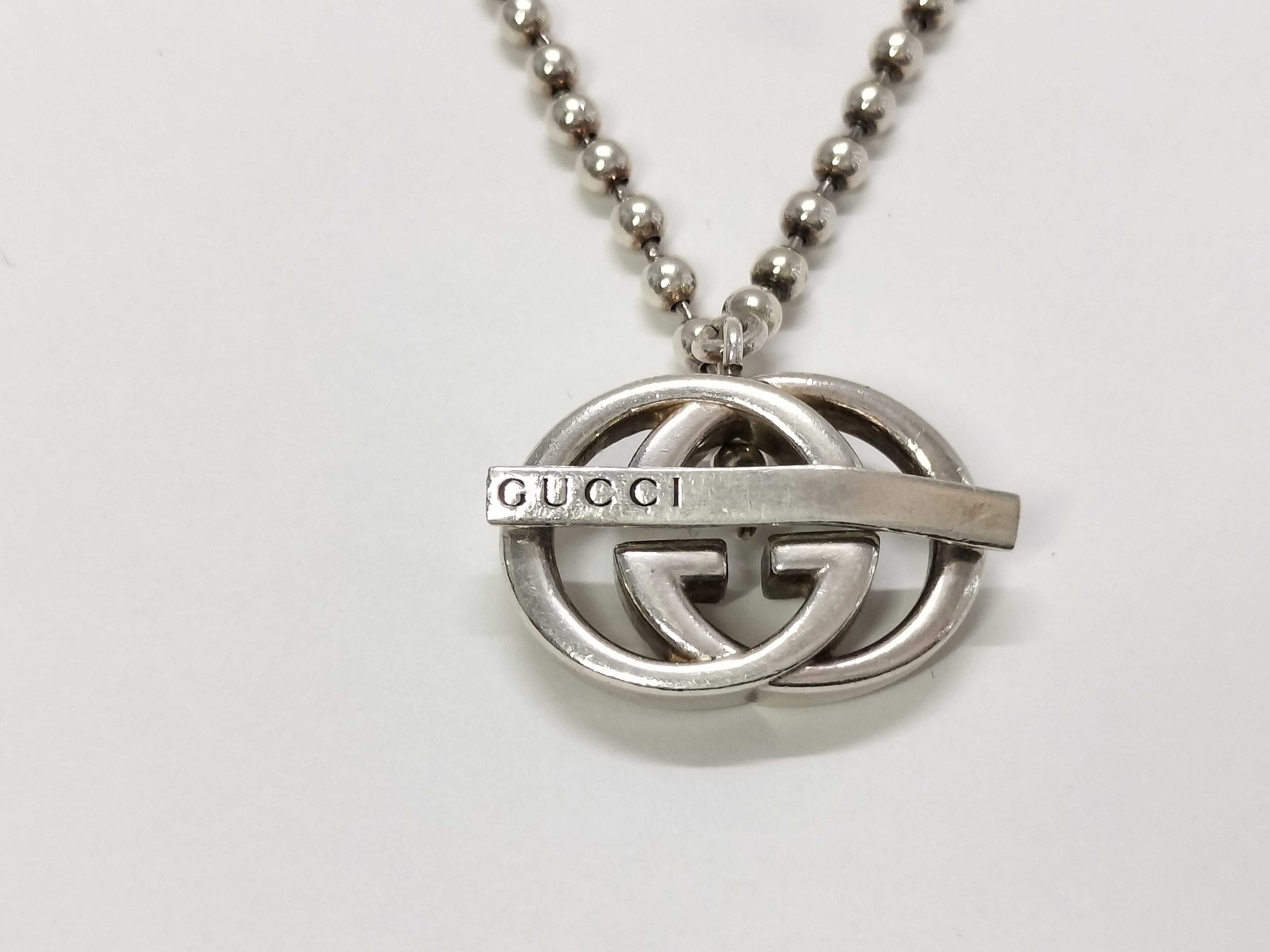 GG Interlocking Necklace, Ball Chain, AG925, 20.6g — view 2