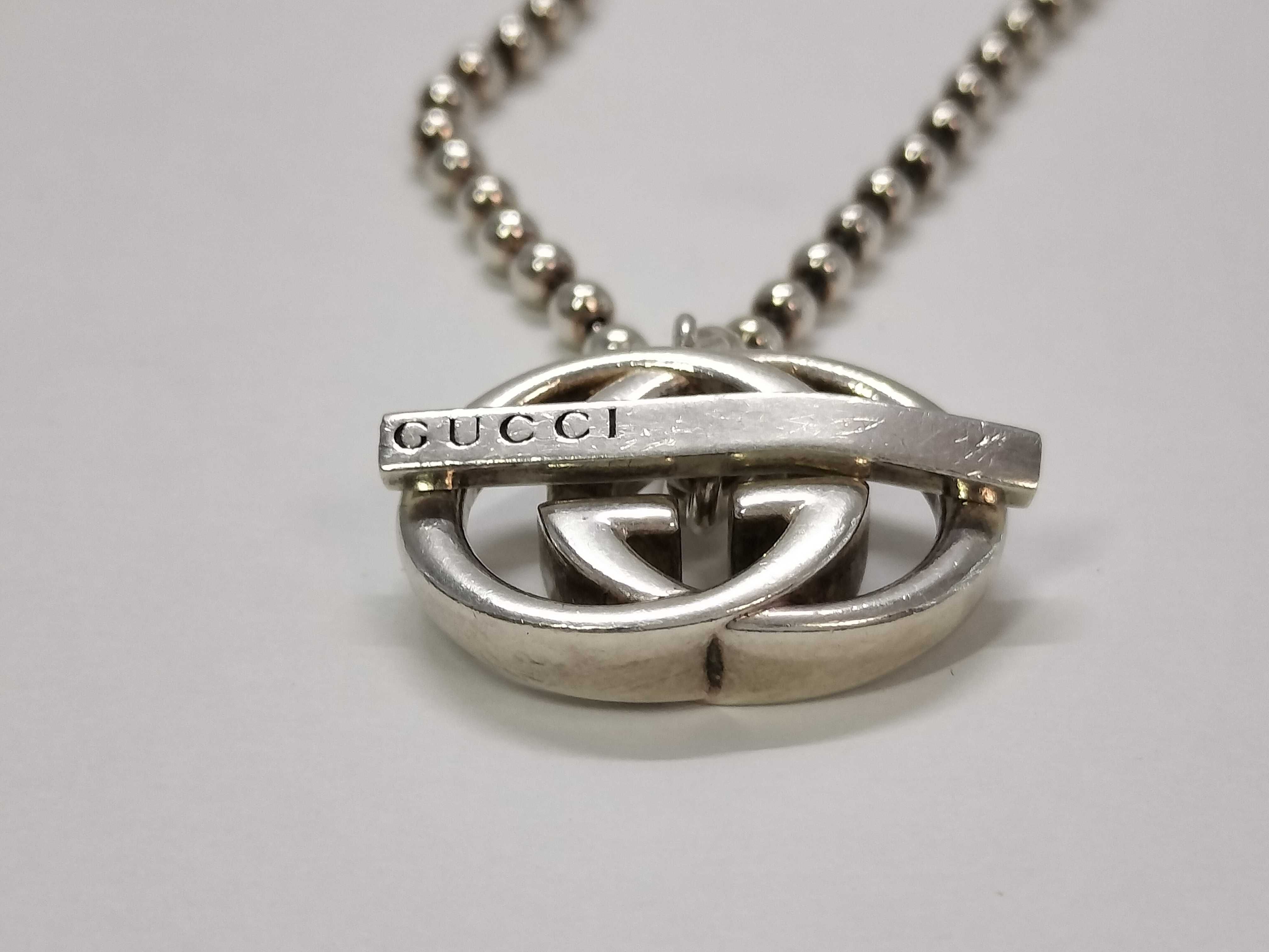 GG Interlocking Necklace, Ball Chain, AG925, 20.6g — view 3