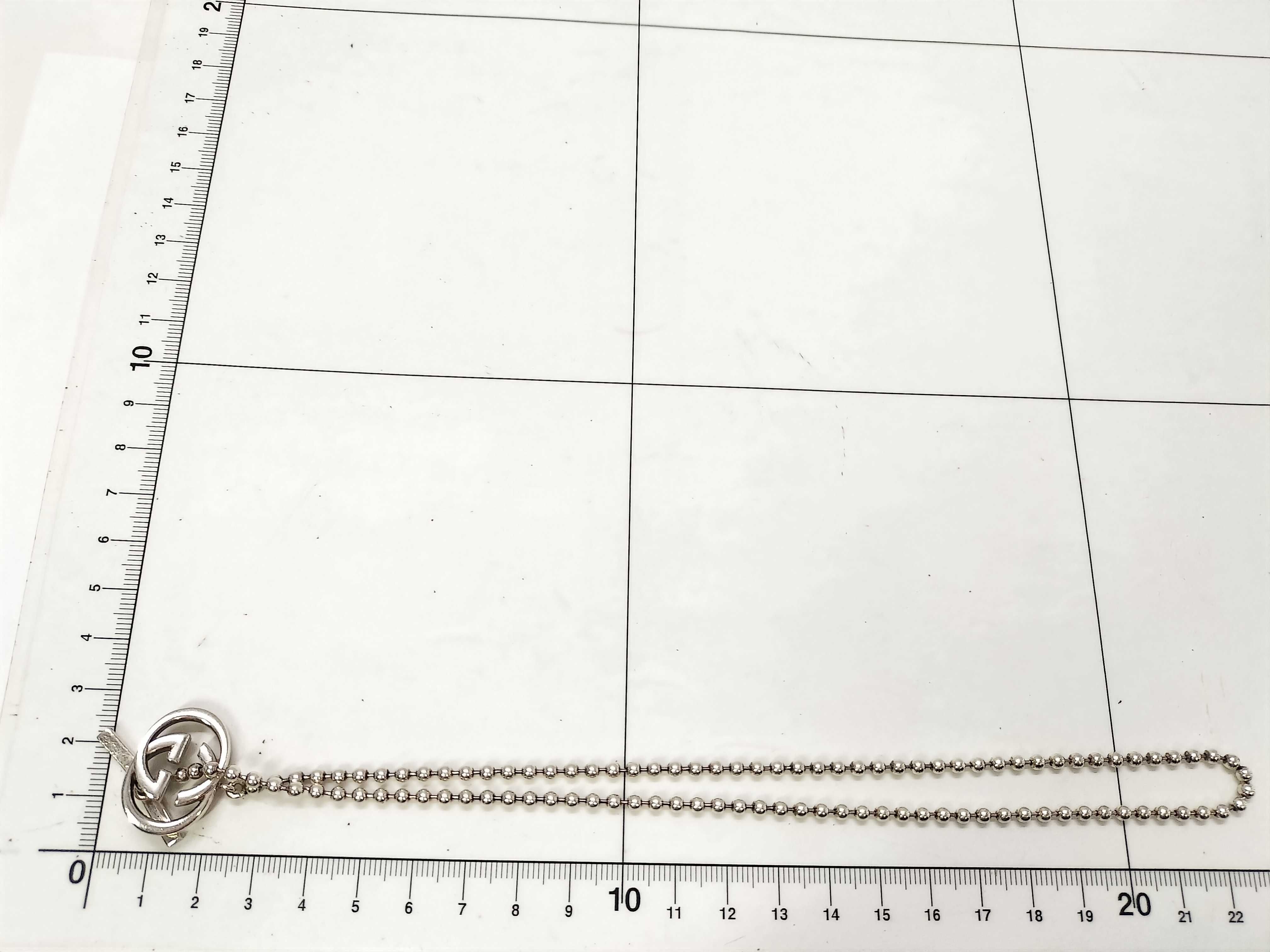 GG Interlocking Necklace, Ball Chain, AG925, 20.6g — view 5