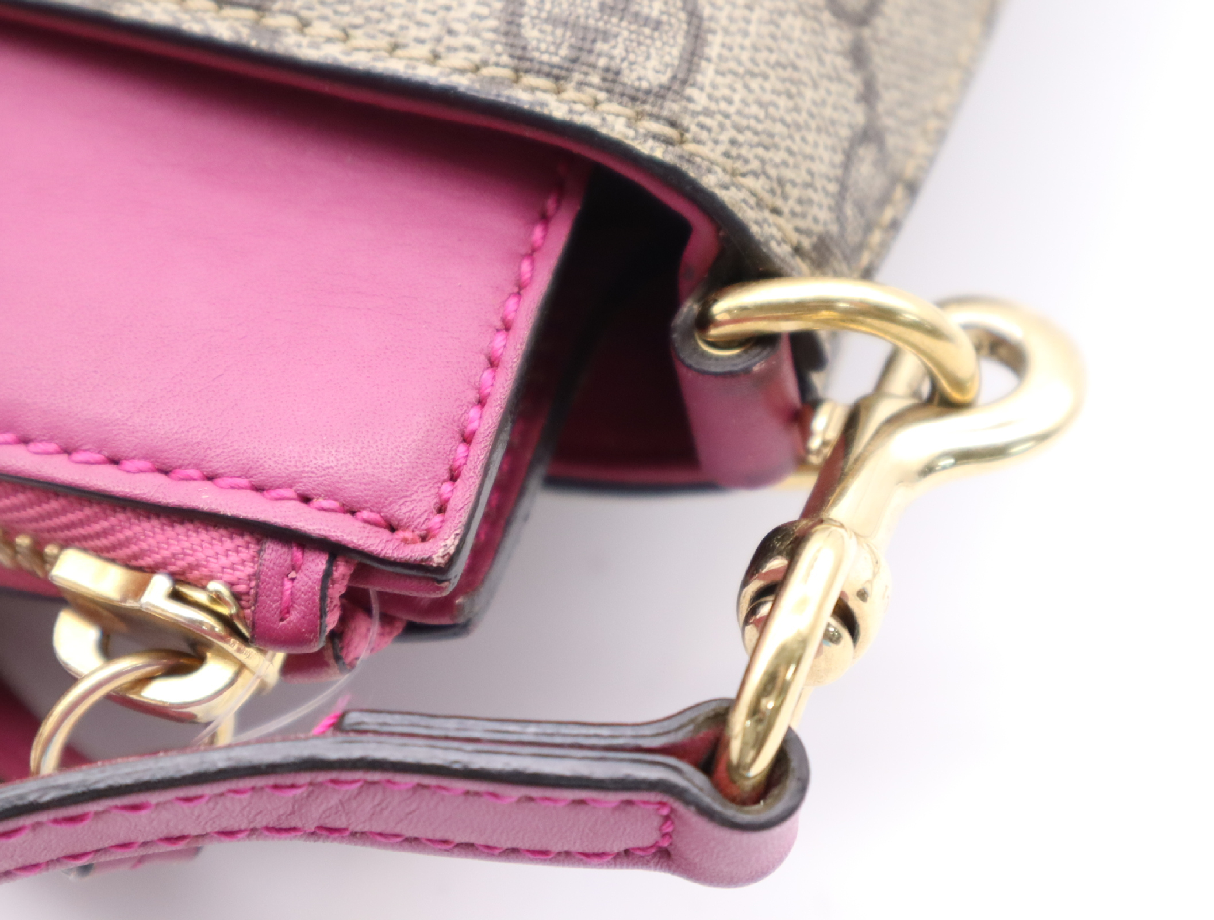 2409534 GG Supreme 2-Way Handbag with Shoulder Strap, Pink Handbag — view 11