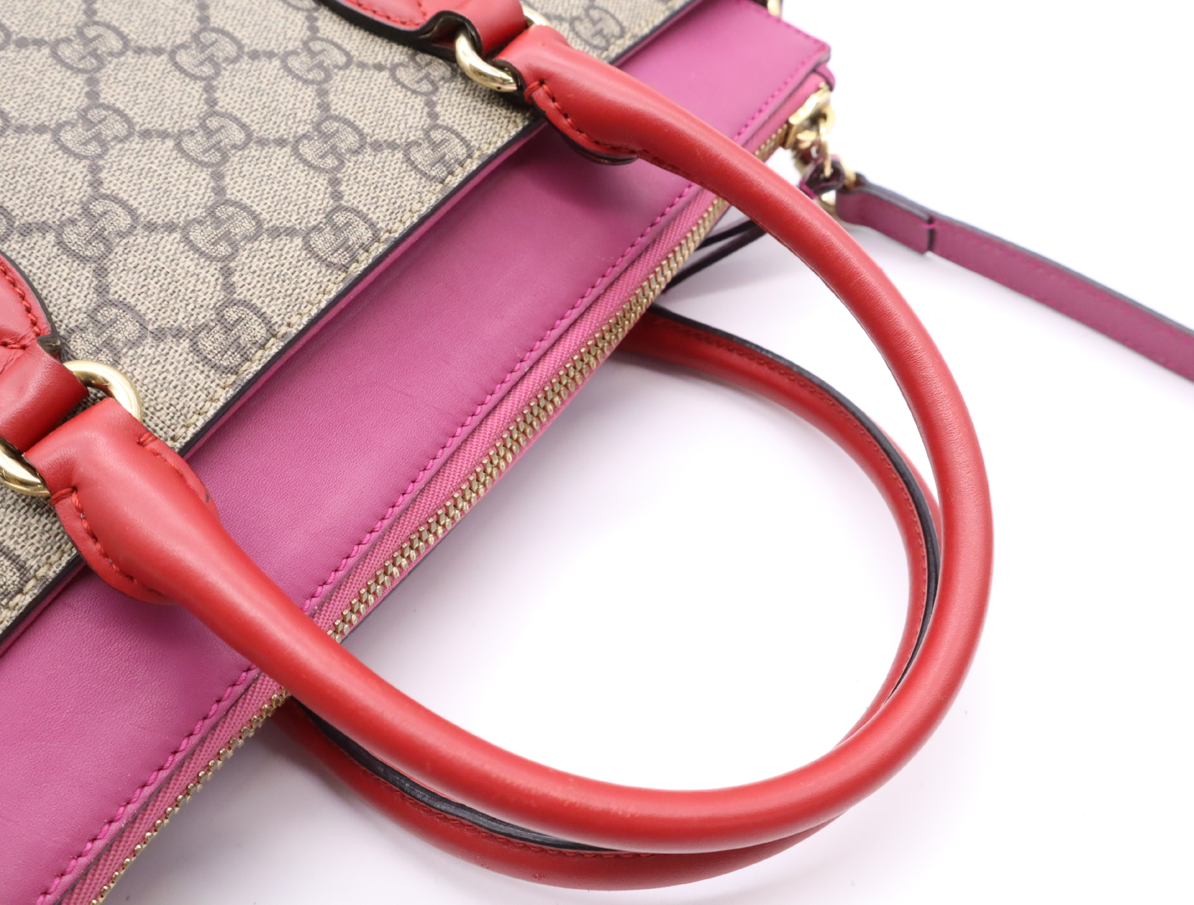 2409534 GG Supreme 2-Way Handbag with Shoulder Strap, Pink Handbag — view 13