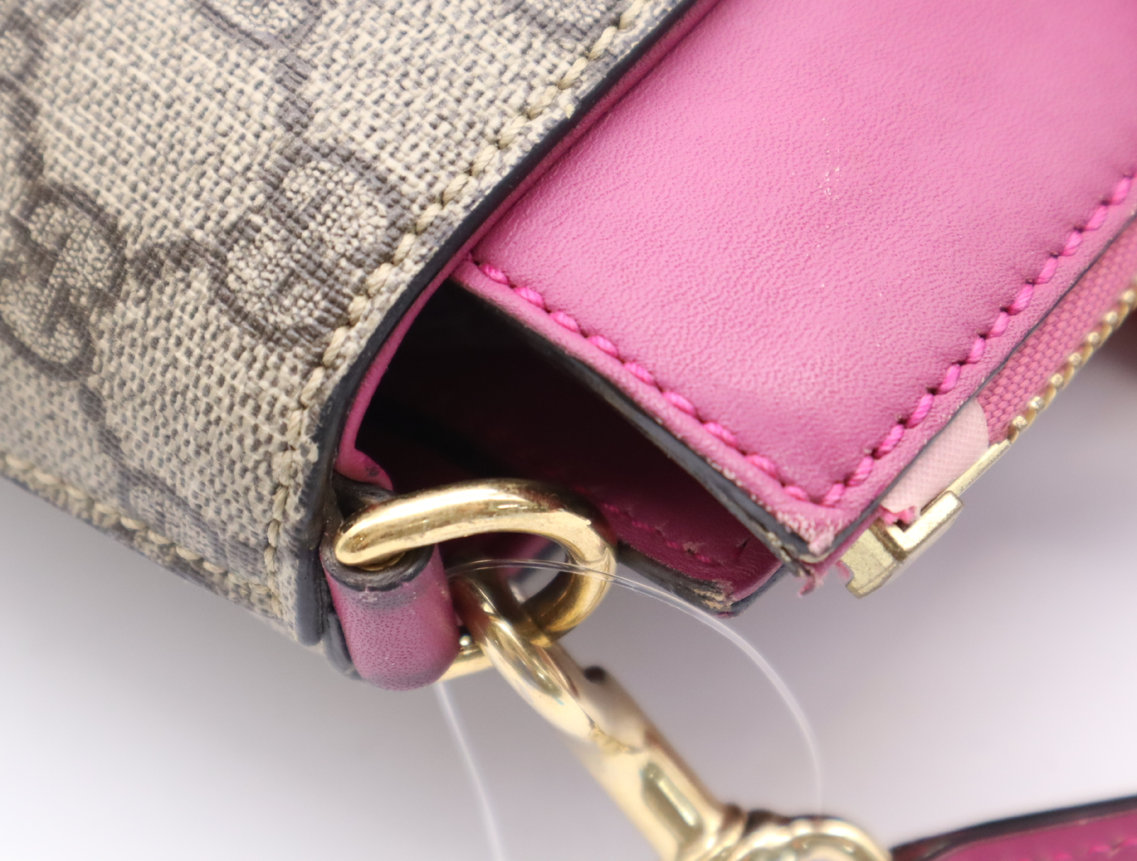2409534 GG Supreme 2-Way Handbag with Shoulder Strap, Pink Handbag — view 8